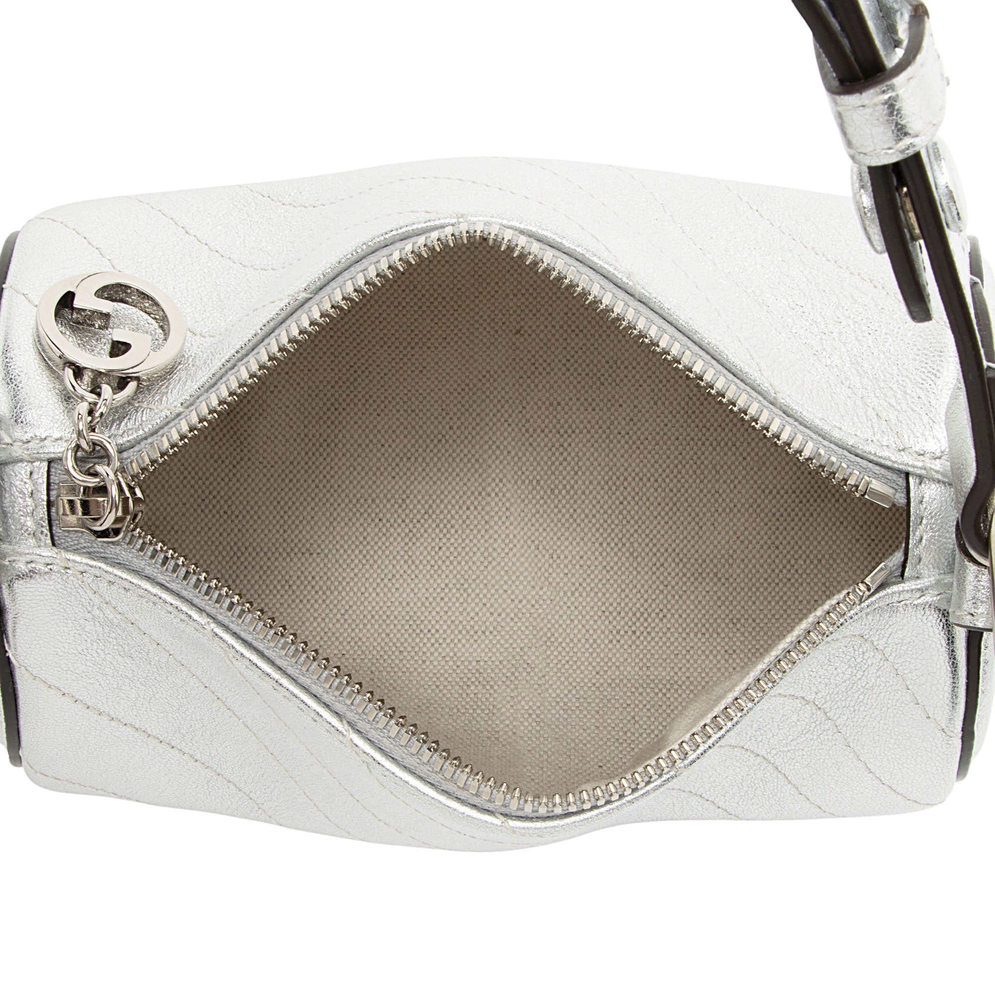 Gucci Metallic Calfskin Blondie Mini Barrel Bag
