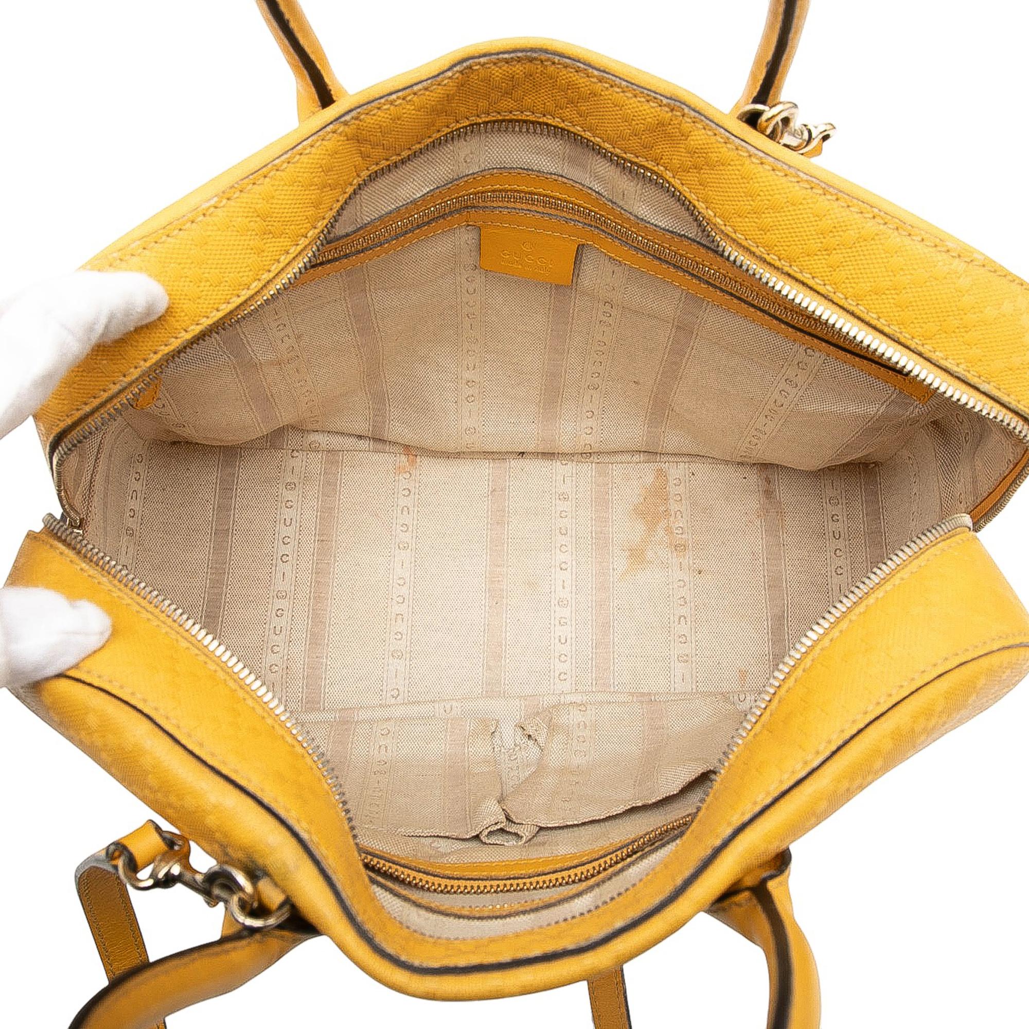 Gucci Diamante Bright Leather Satchel