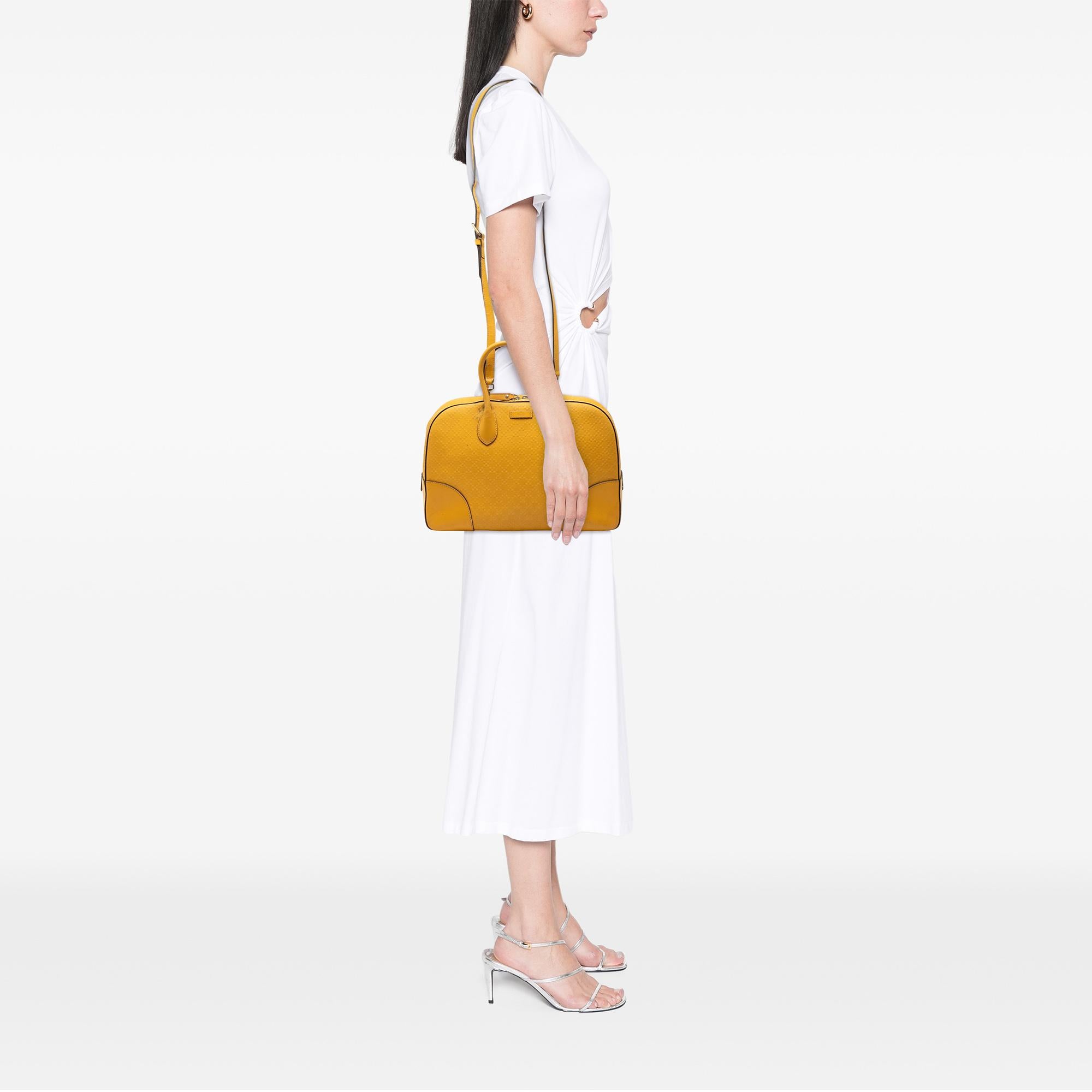 Gucci Diamante Bright Leather Satchel
