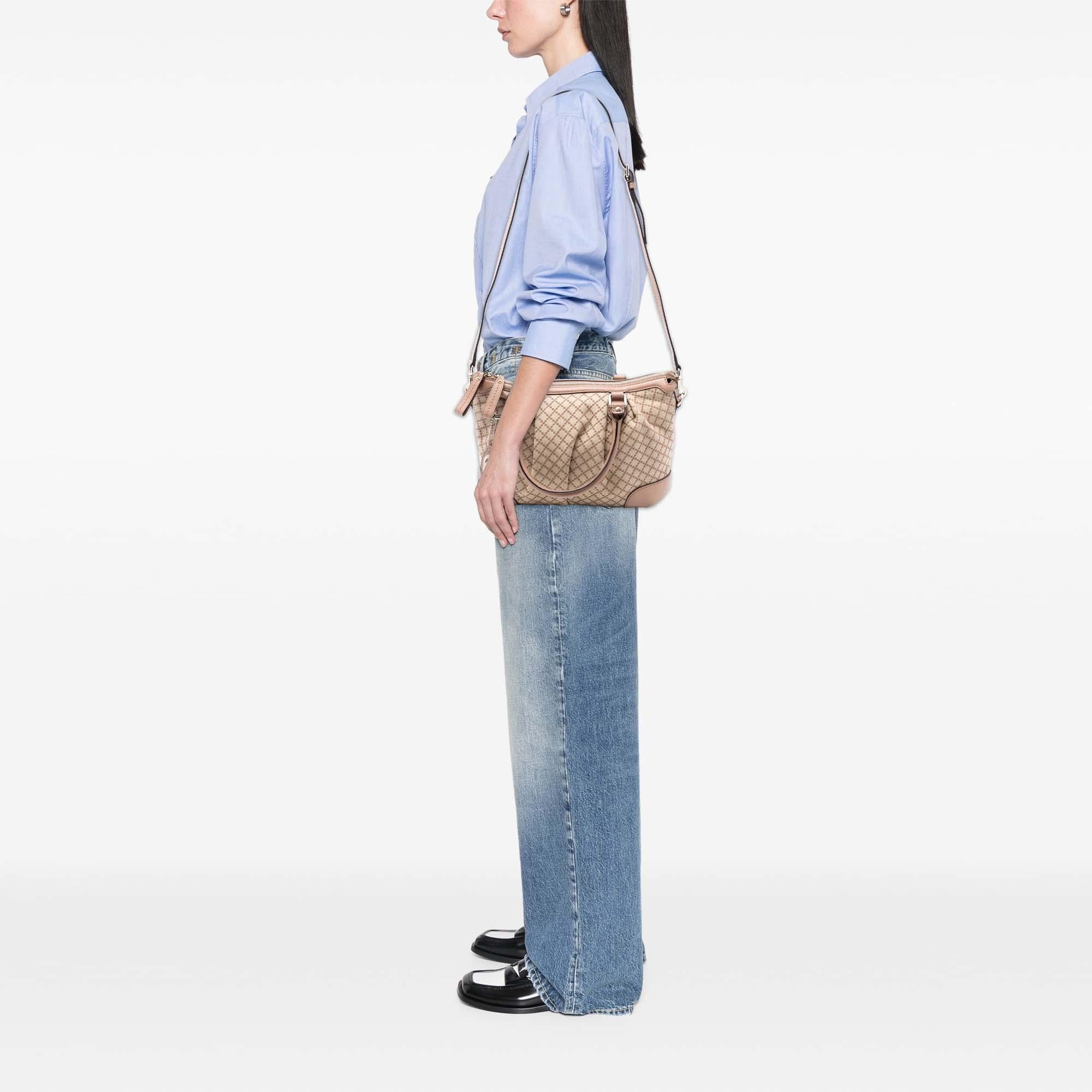 Gucci Diamante Canvas Sukey Satchel