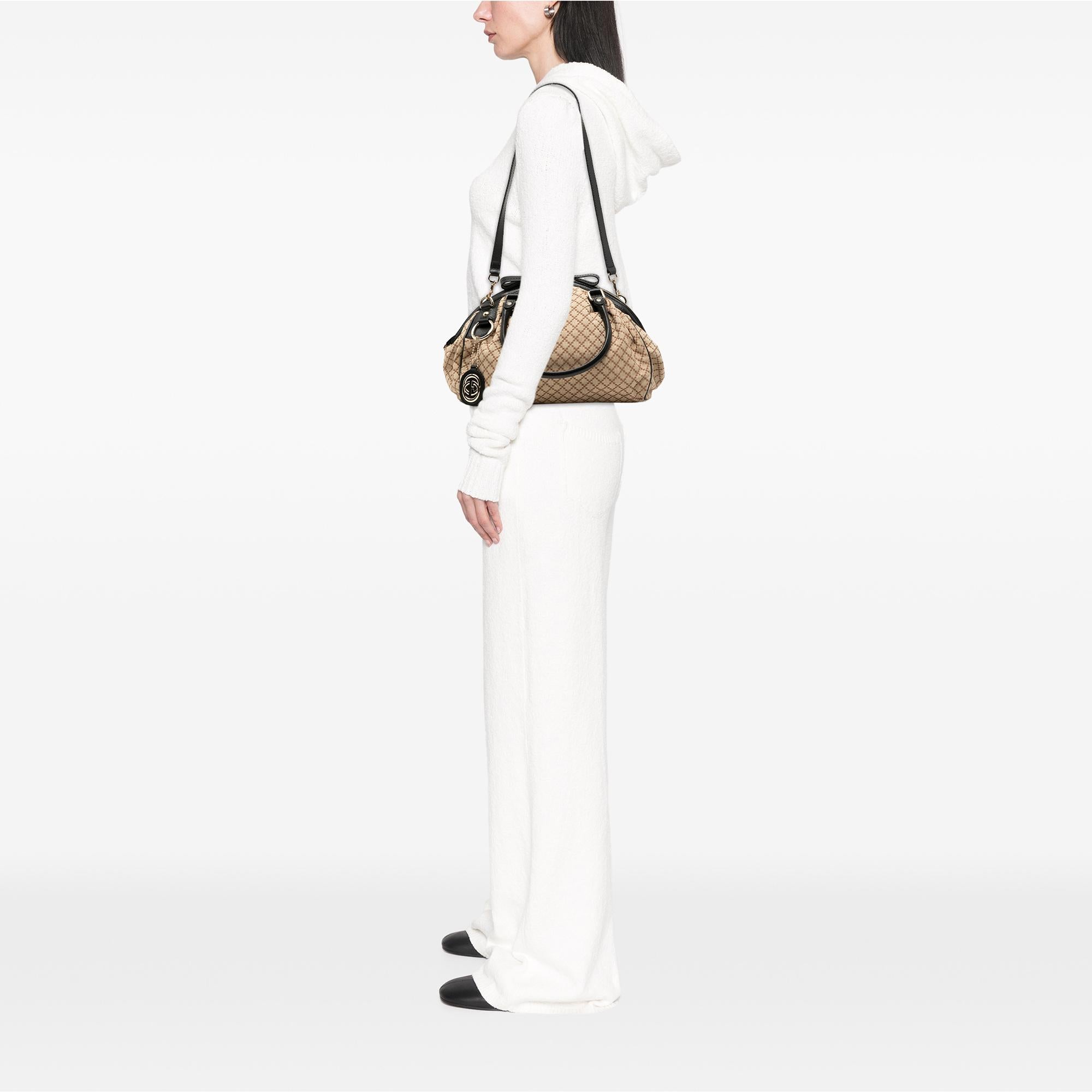Gucci Diamante Canvas Sukey Satchel