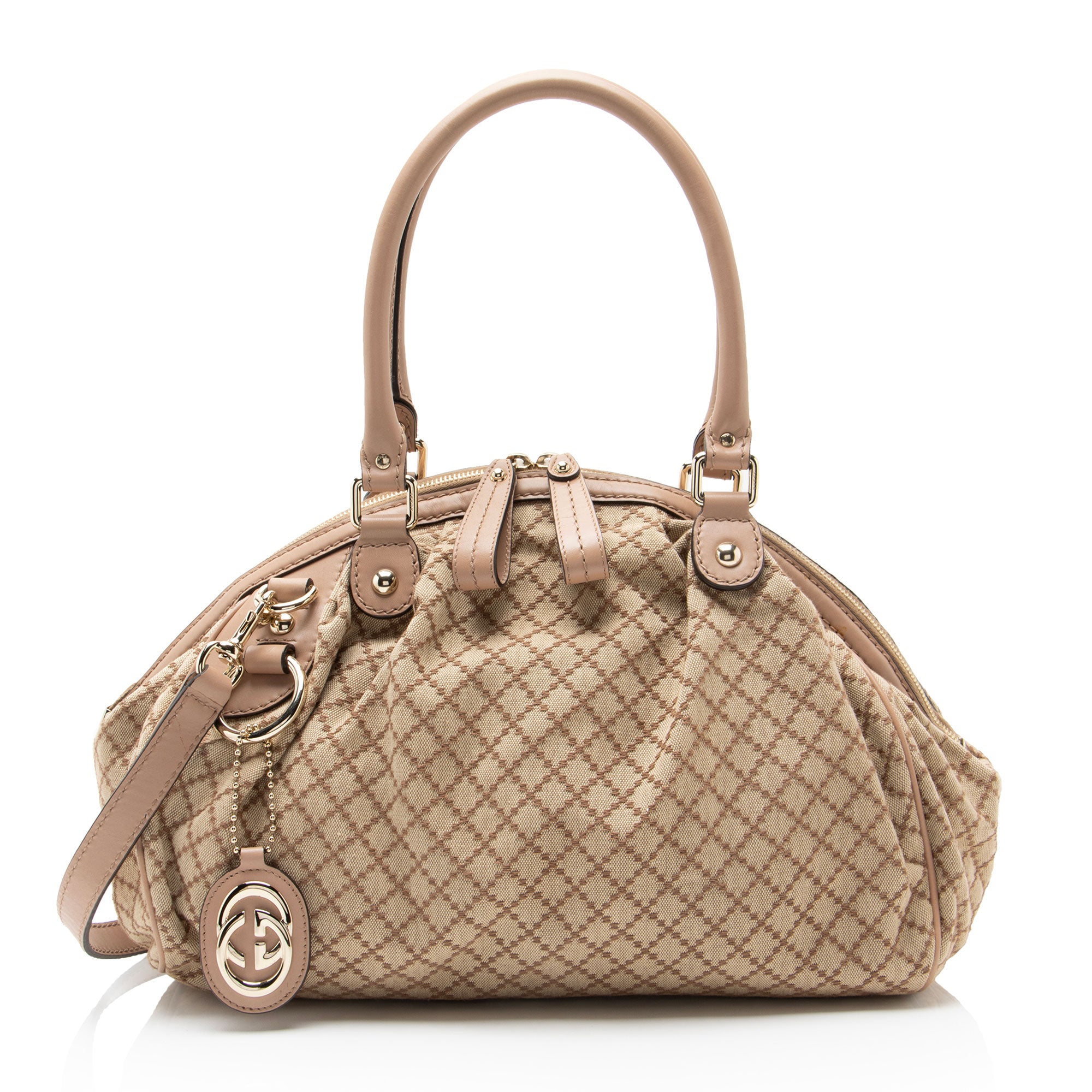 Gucci Diamante Canvas Sukey Satchel