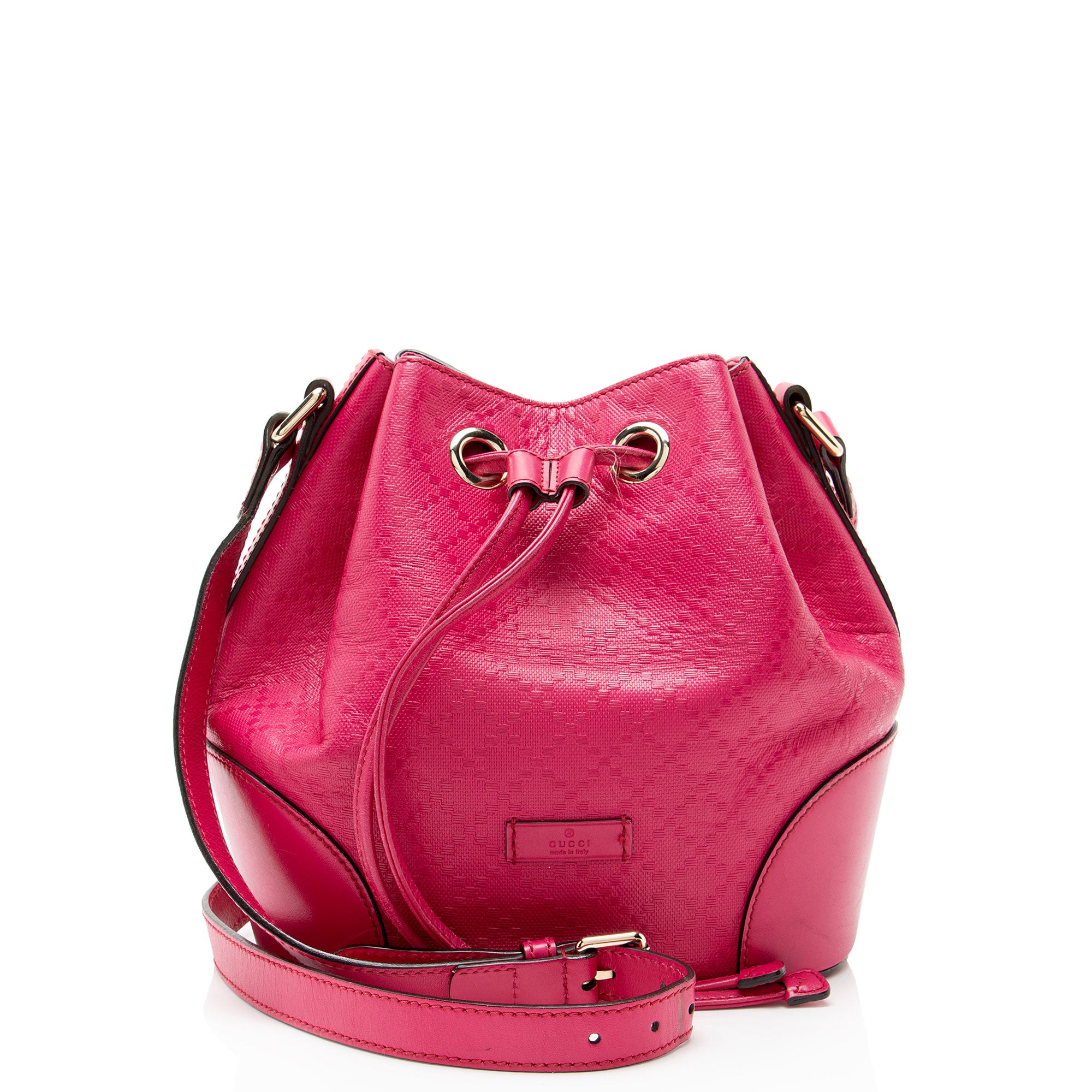 Gucci Diamante Leather Bright Bucket Bag