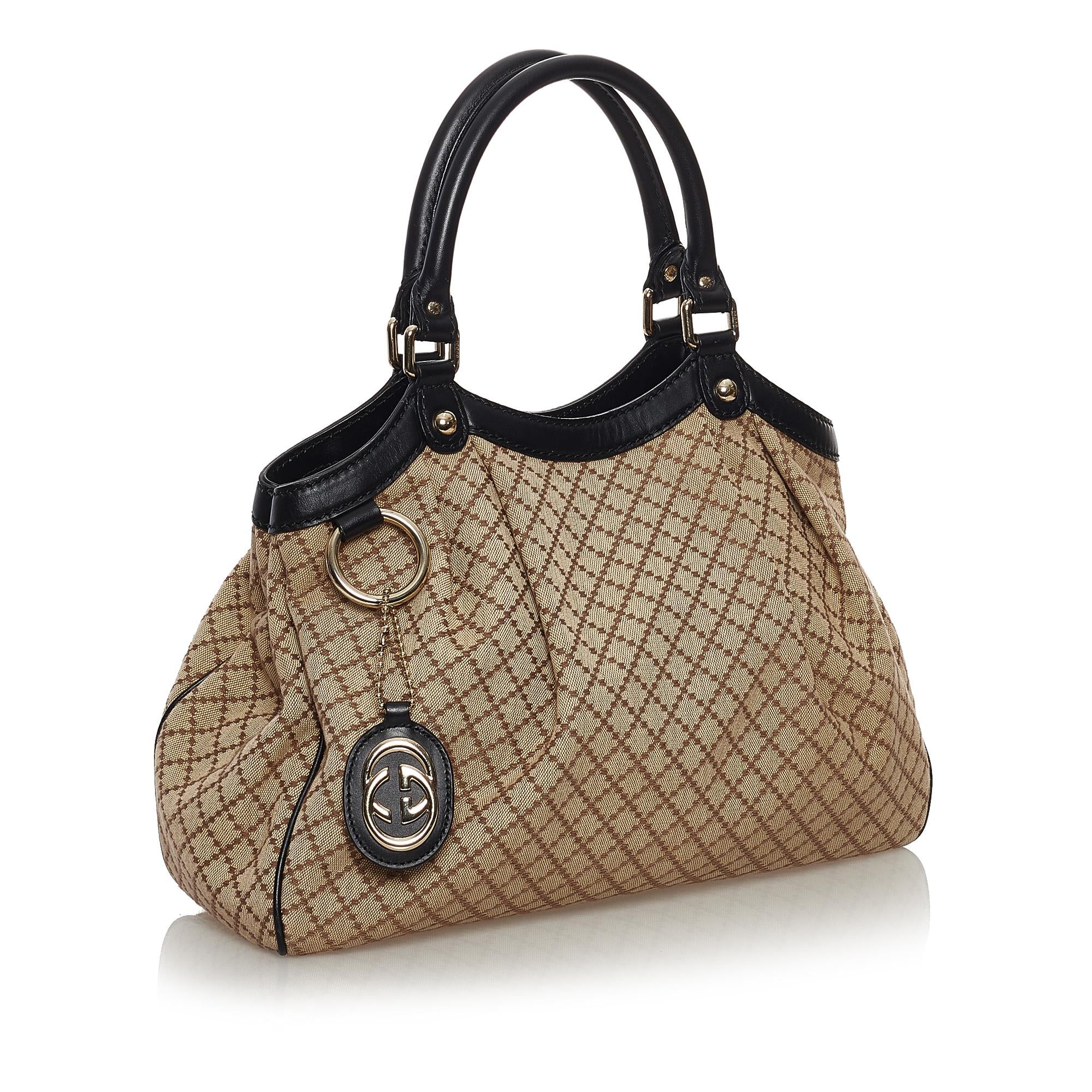 Gucci Diamante Sukey Canvas Tote Bag (SHG-32384)
