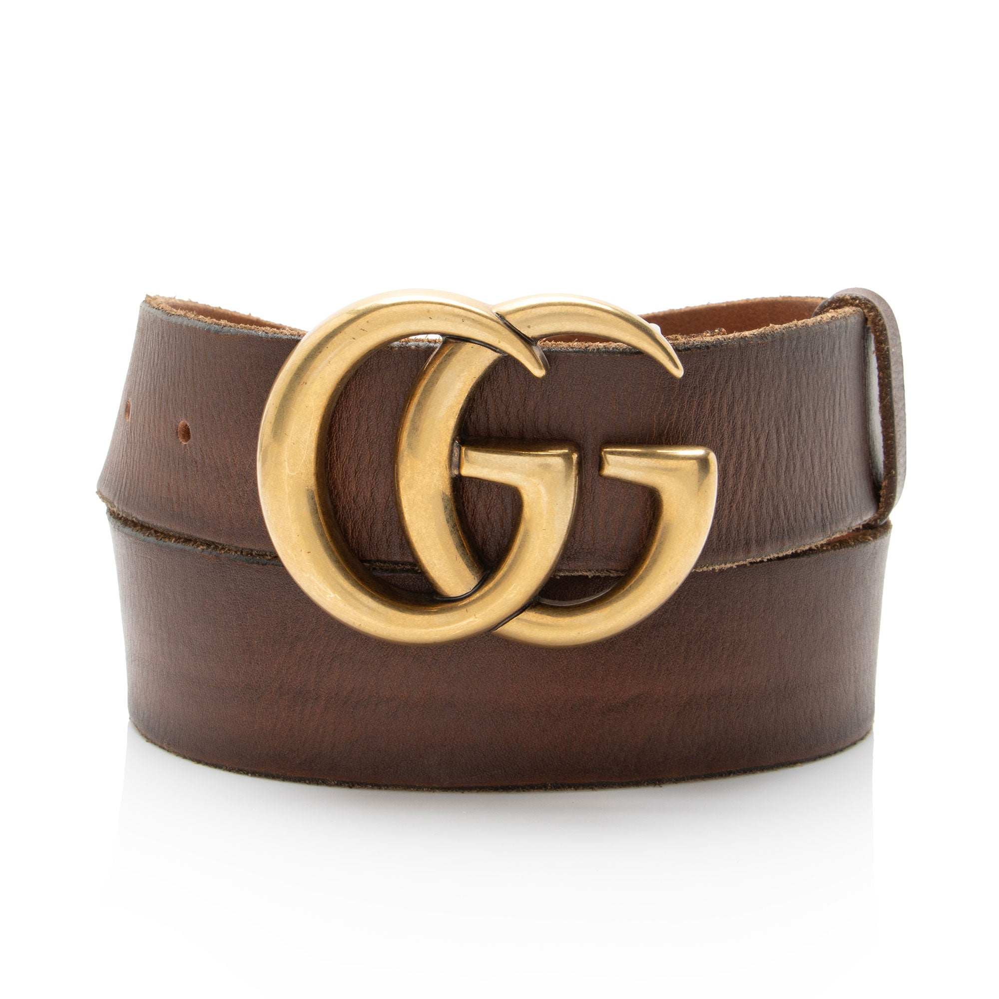 Gucci Distressed Leather GG Marmont Belt - Size 32 / 80