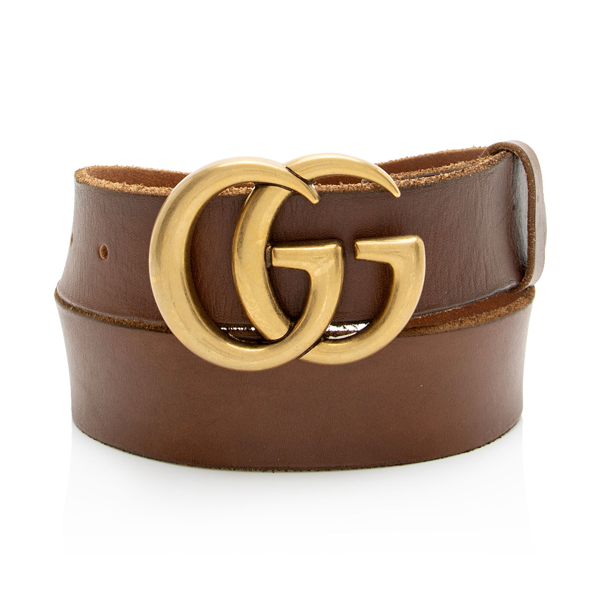 Gucci Distressed Leather GG Marmont Belt - Size 32 / 80