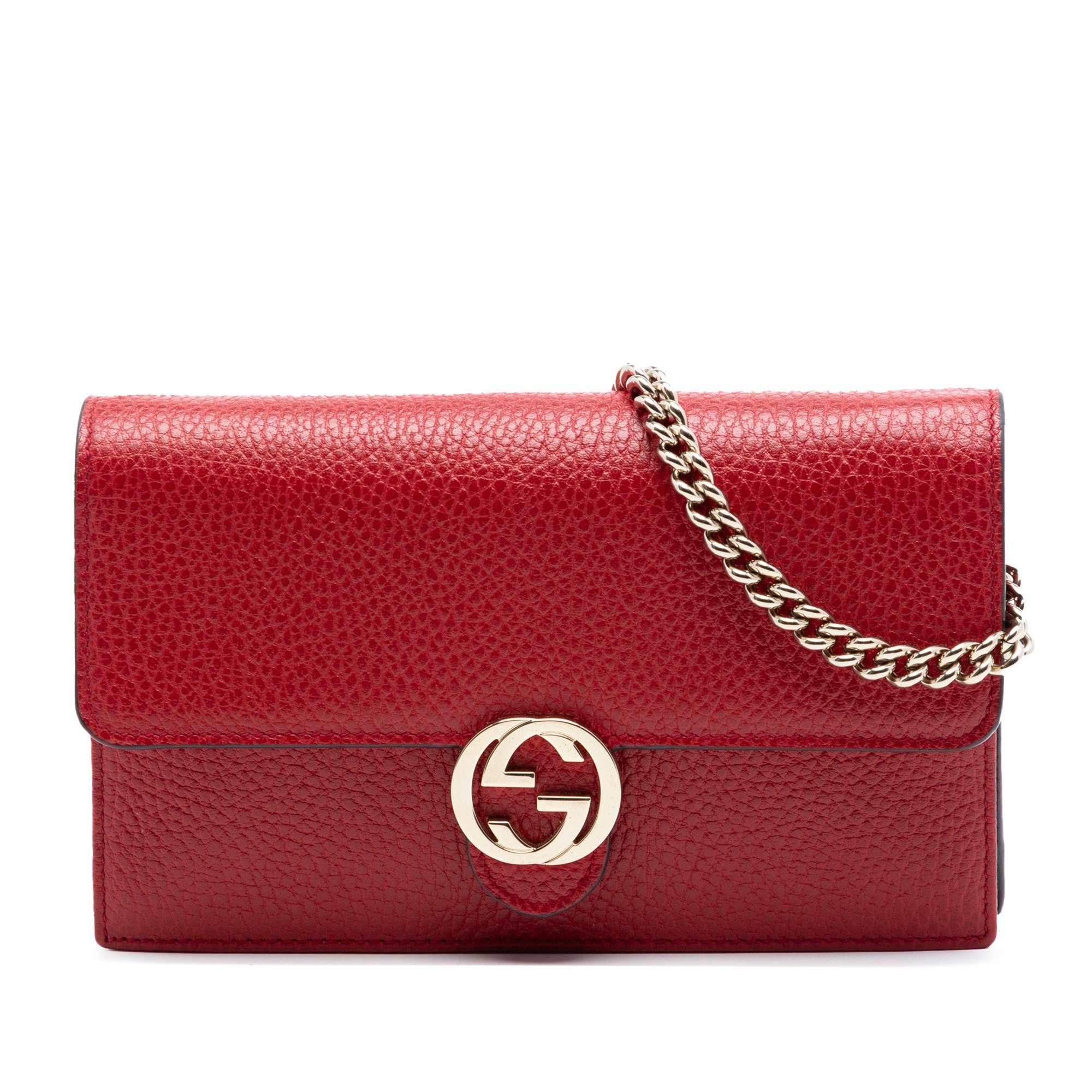 Gucci Dollar Calfskin Interlocking G Wallet on Chain