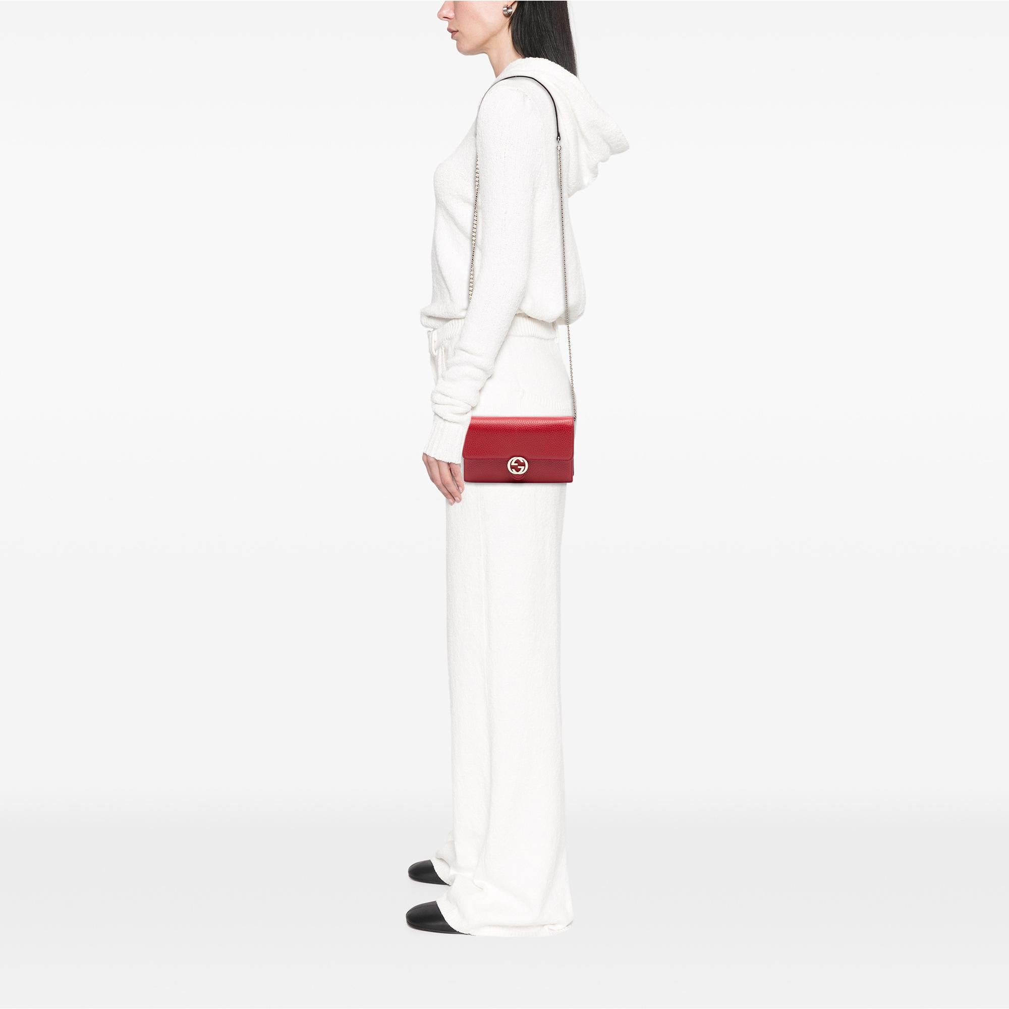 Gucci Dollar Calfskin Interlocking G Wallet on Chain