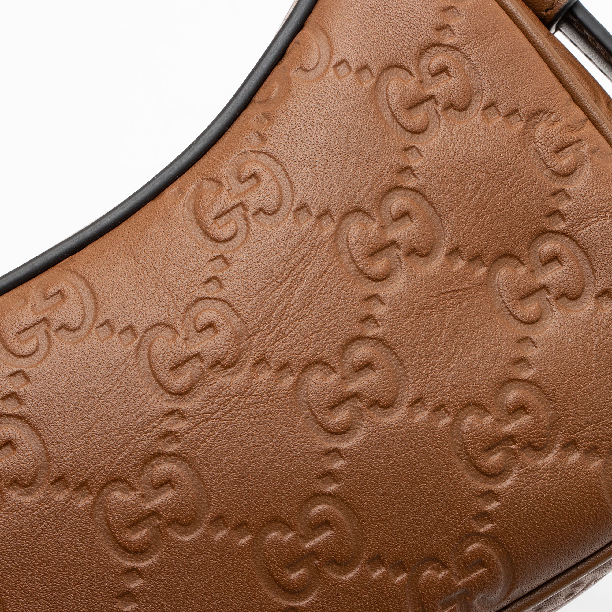 Gucci Embossed GG Leather Emblem Mini Chain Shoulder Bag
