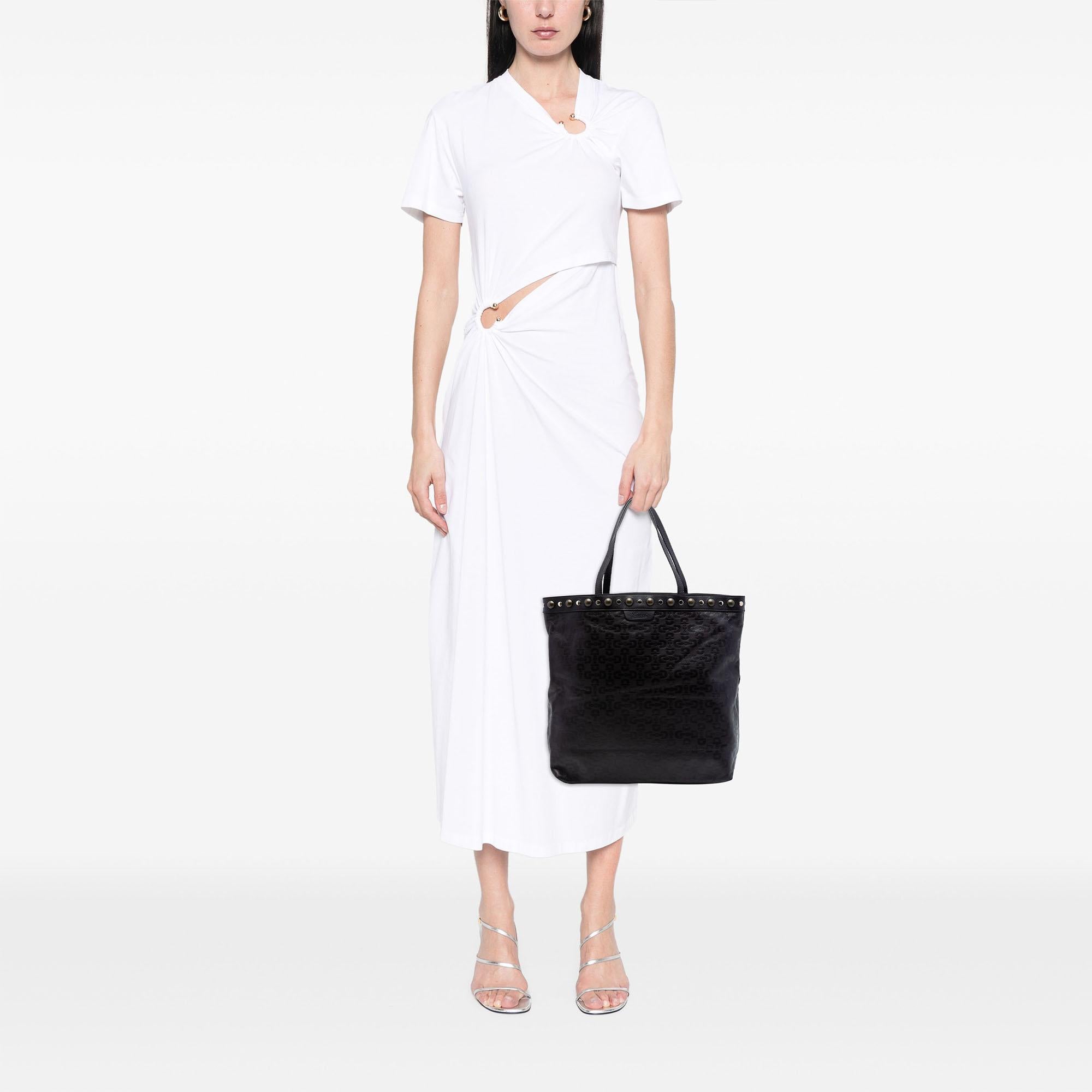 Gucci Embossed Studded Leather Horsebit Tote