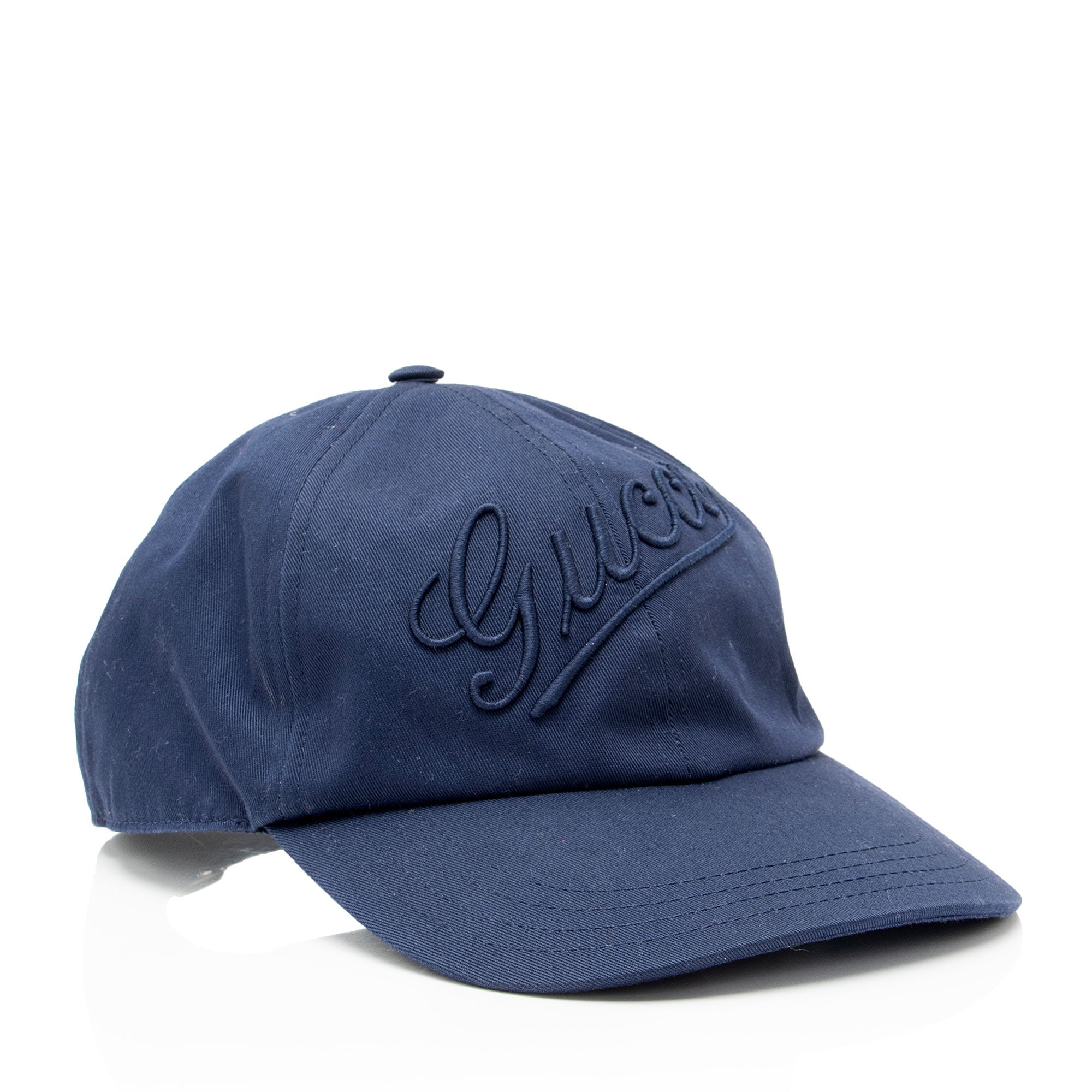 Gucci Embroidered Script Logo Baseball Hat - Size M