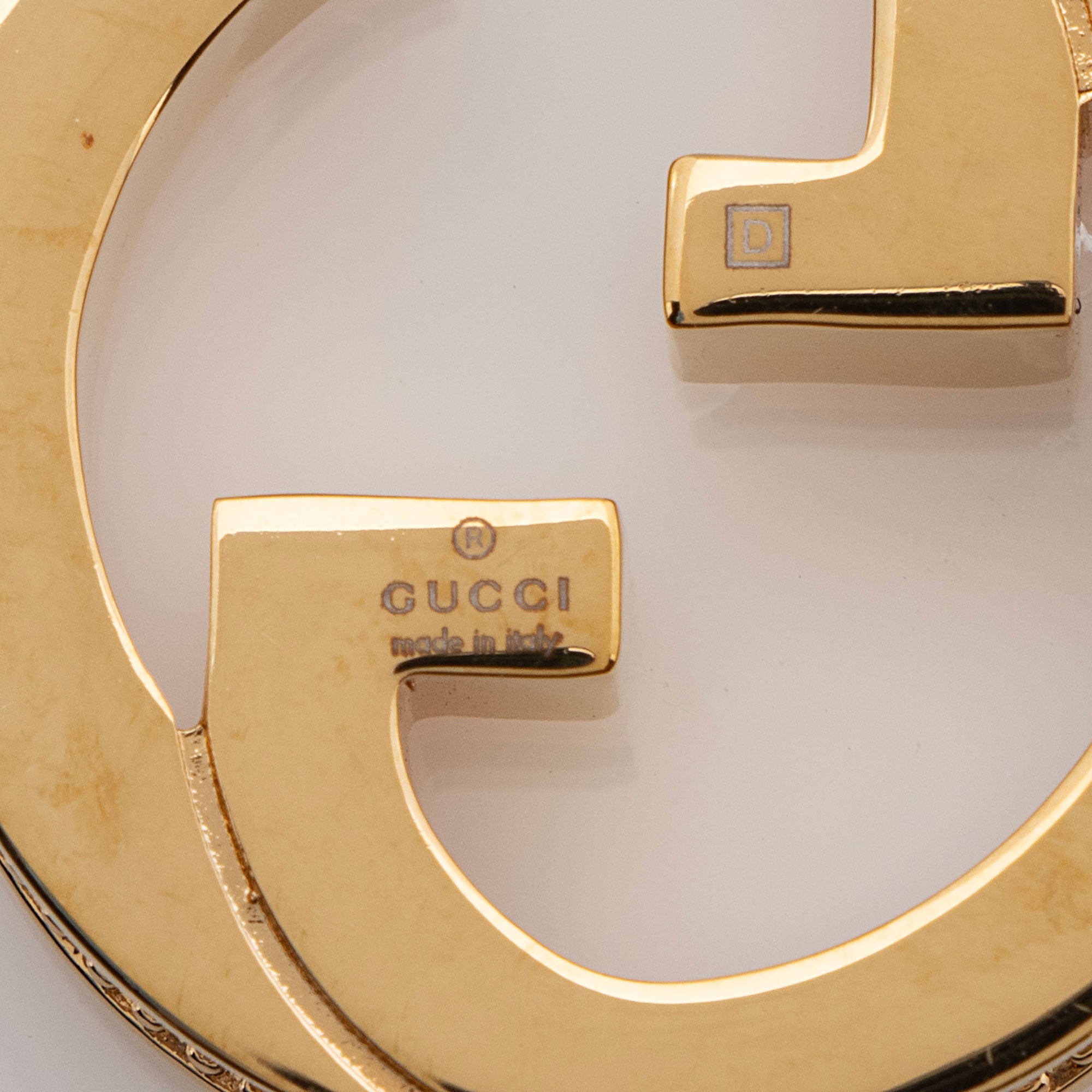 Gucci Enamel Crystal Blondie Hoop Earrings