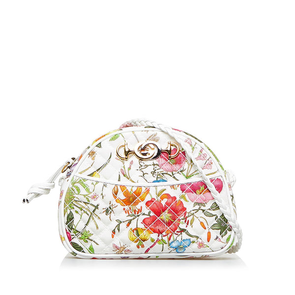 Gucci Flora Trapuntata Mini Canvas Crossbody Bag (SHG-jDooXz)