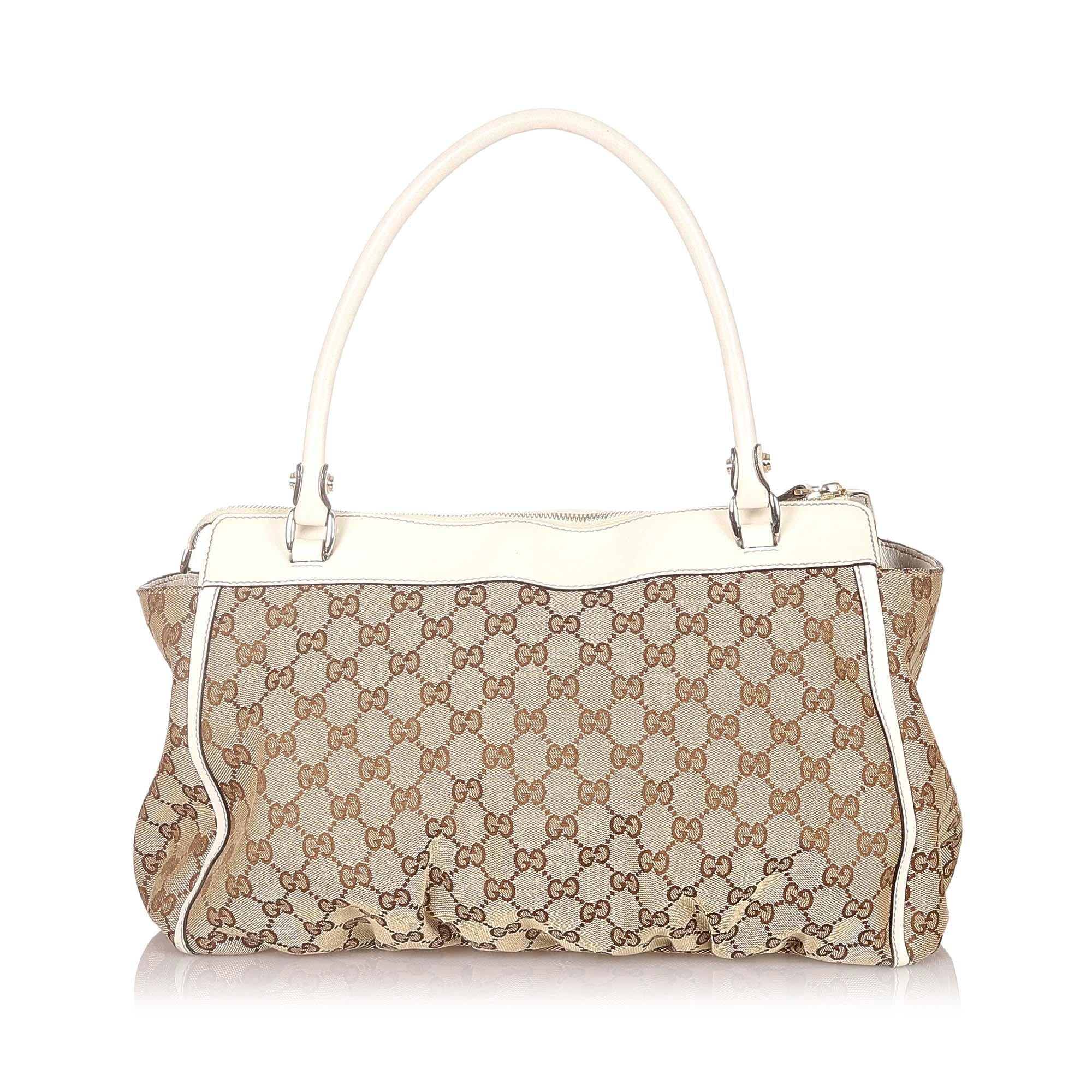 Gucci GG Abbey-D Ring Canvas Tote Bag (SHG-32124)