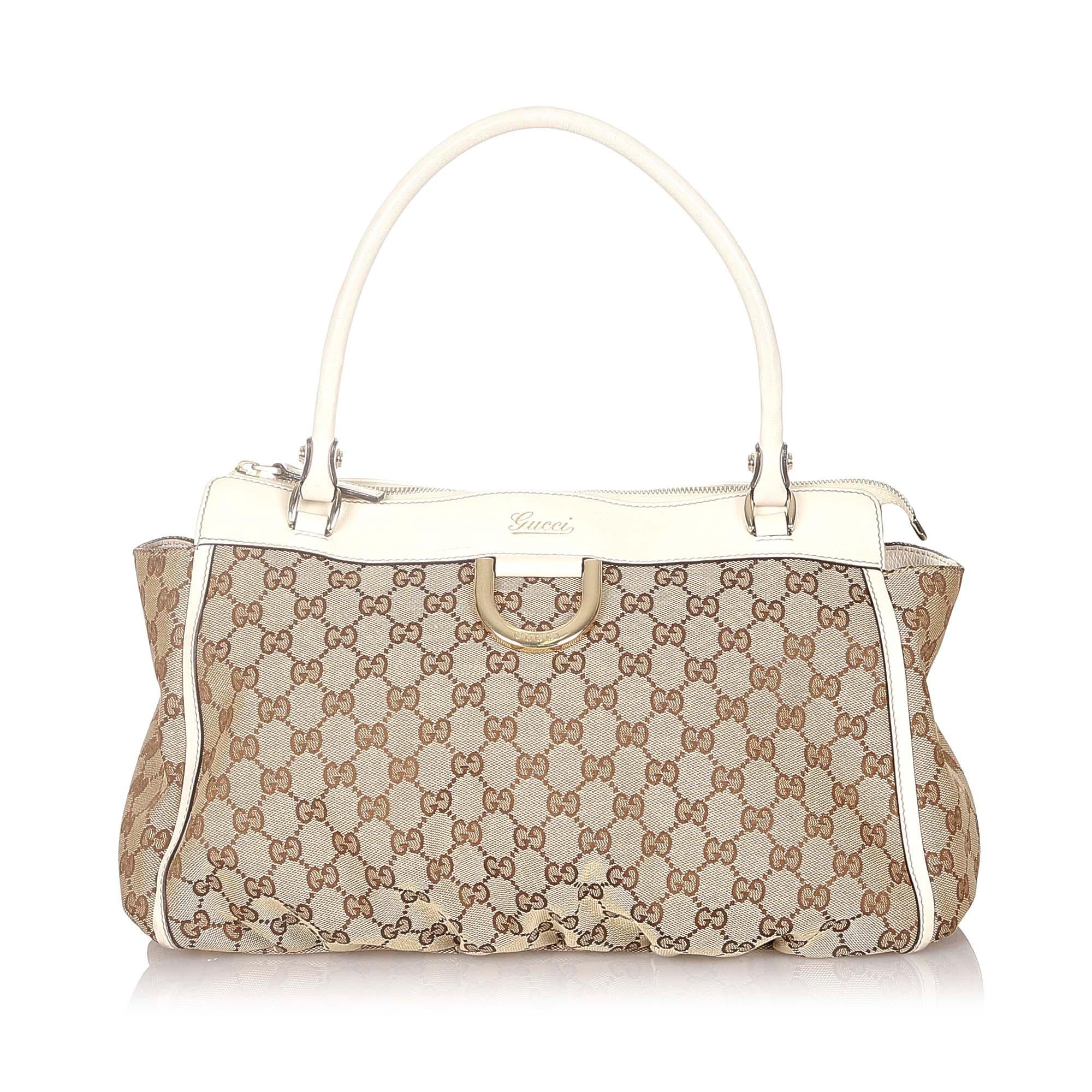 Gucci GG Abbey-D Ring Canvas Tote Bag (SHG-32124)