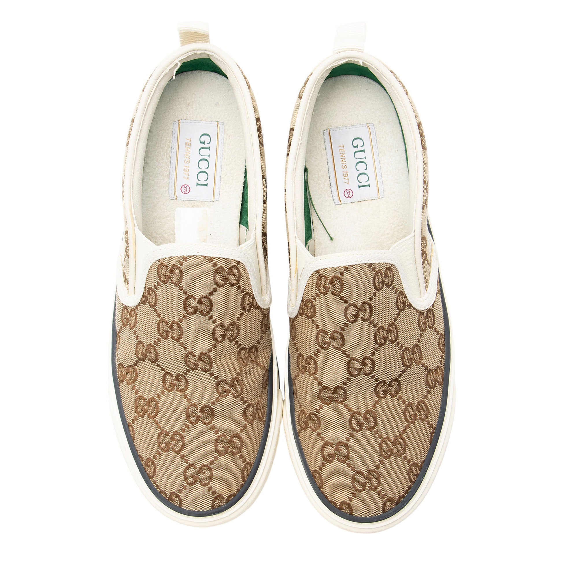 Gucci GG Canvas 1977 Tennis Slip On Sneakers - Size 7 / 37