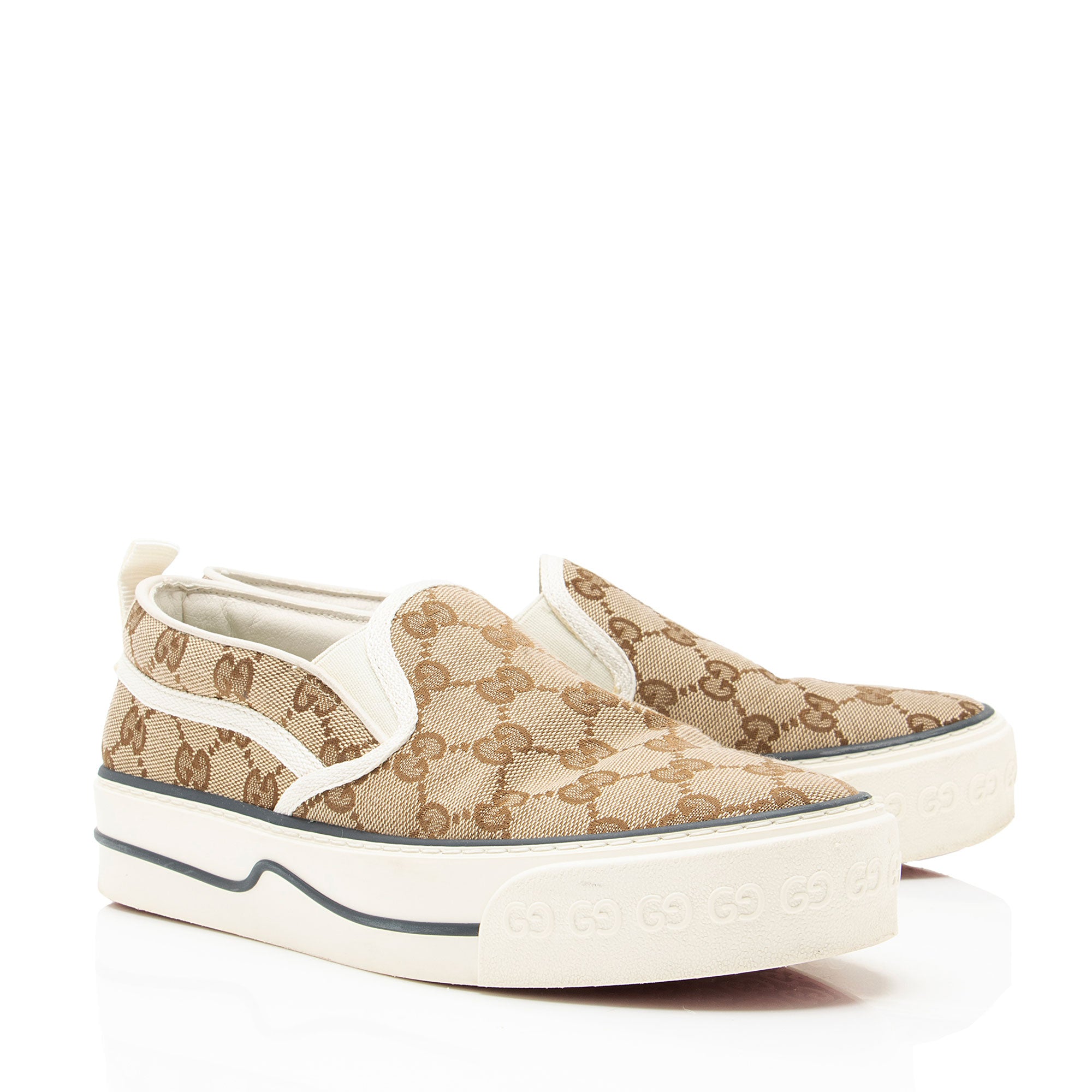 Gucci GG Canvas 1977 Tennis Slip On Sneakers - Size 7 / 37