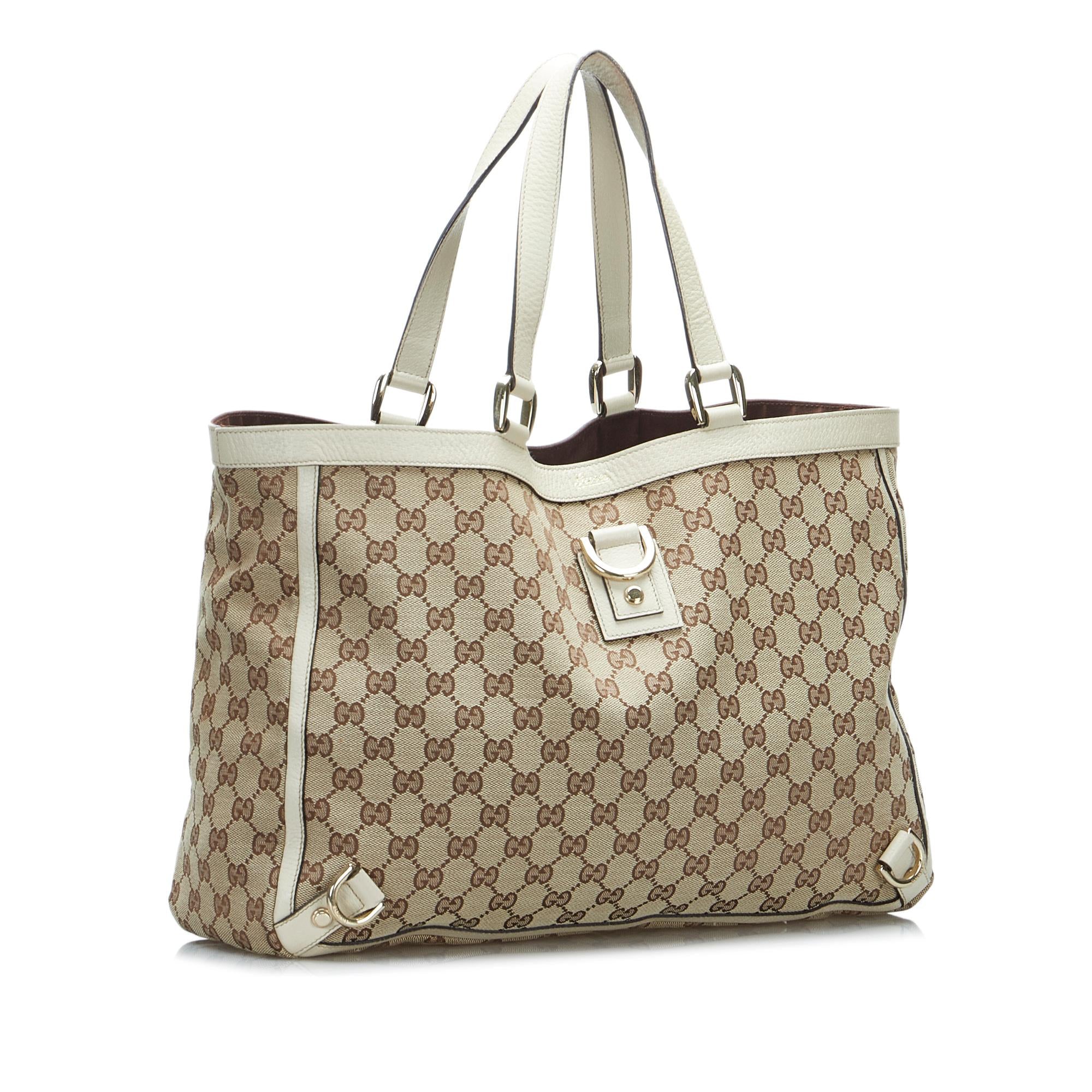 Gucci GG Canvas Abbey D-Ring Tote Bag (SHG-5HkU7J)