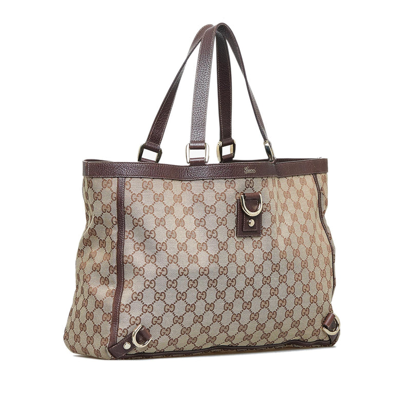 Gucci Canvas Abbey D-Ring Large Tote White – DAC