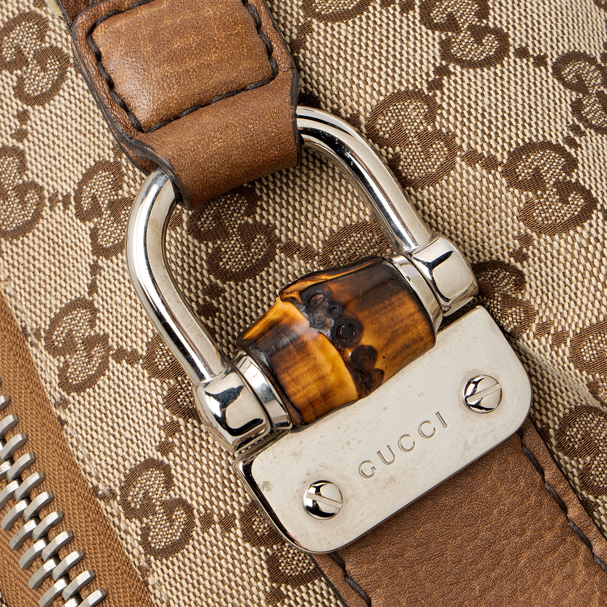Gucci GG Canvas Bamboo Bar Medium Tote
