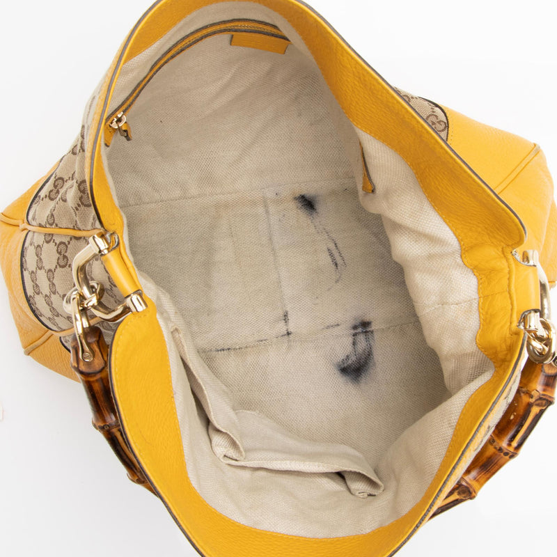 Gucci GG Canvas Bamboo Diana Medium Shoulder Bag (SHF-23523)