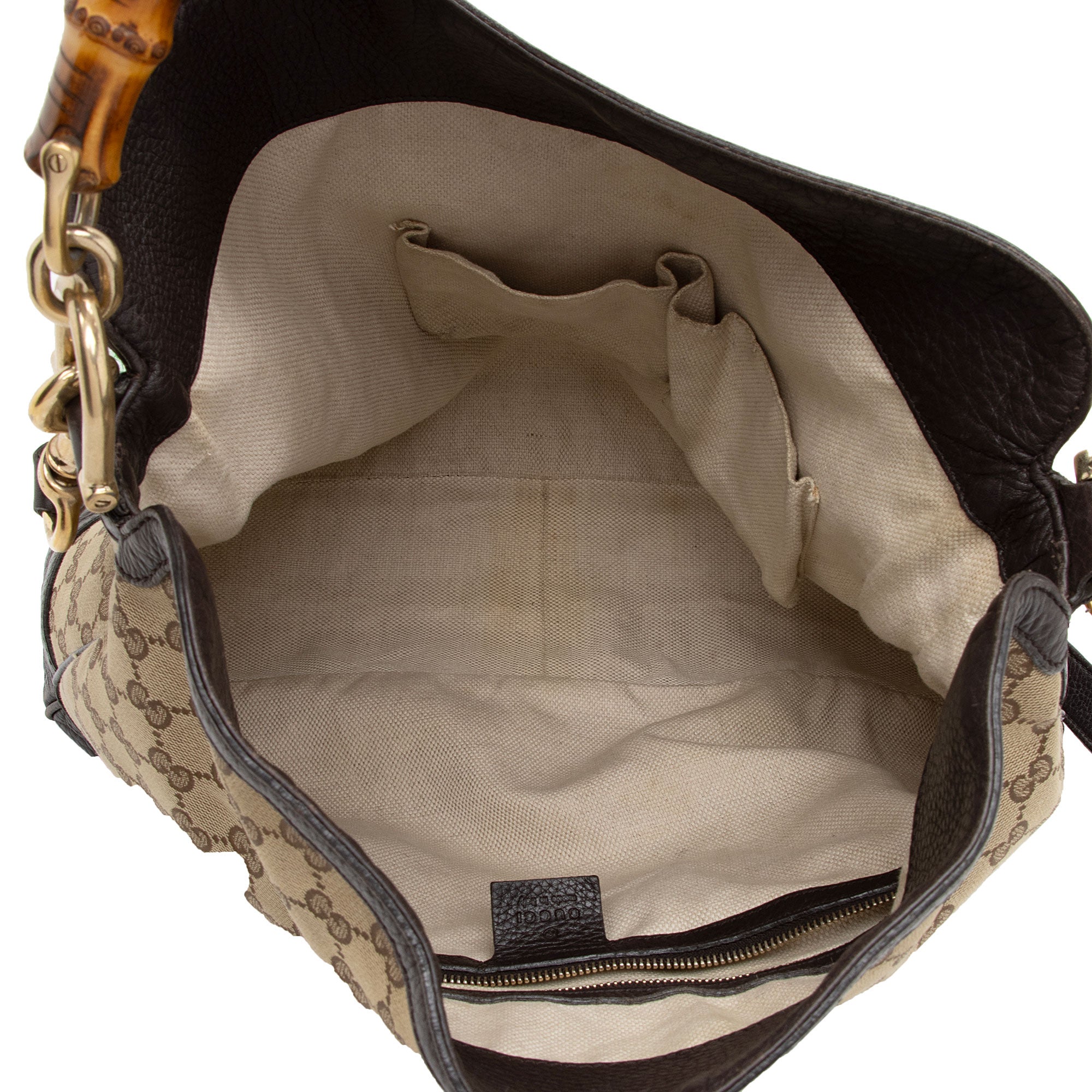 Gucci GG Canvas Bamboo Diana Medium Shoulder Bag (SHF-kZtmHw)