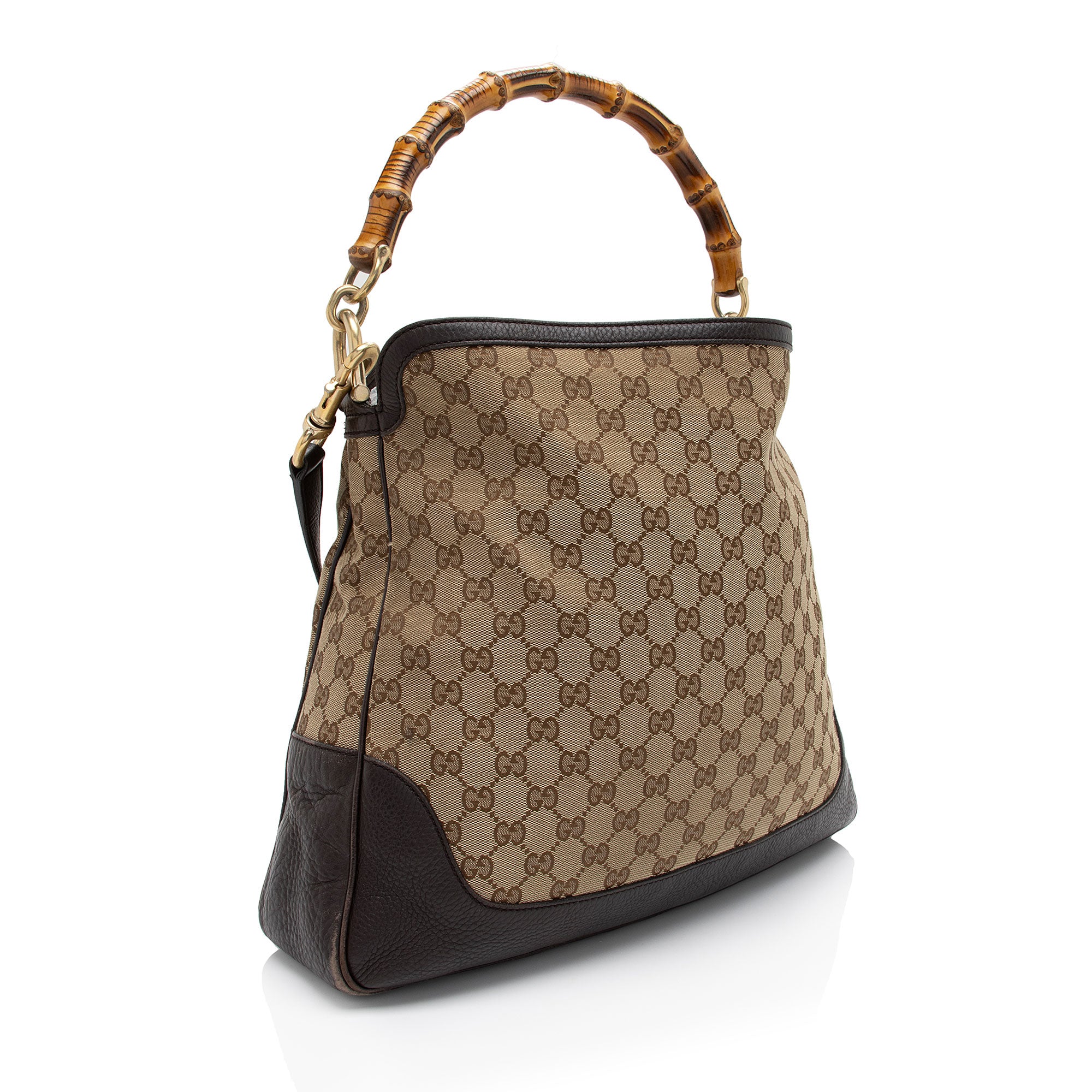 Gucci GG Canvas Bamboo Diana Medium Shoulder Bag (SHF-kZtmHw)