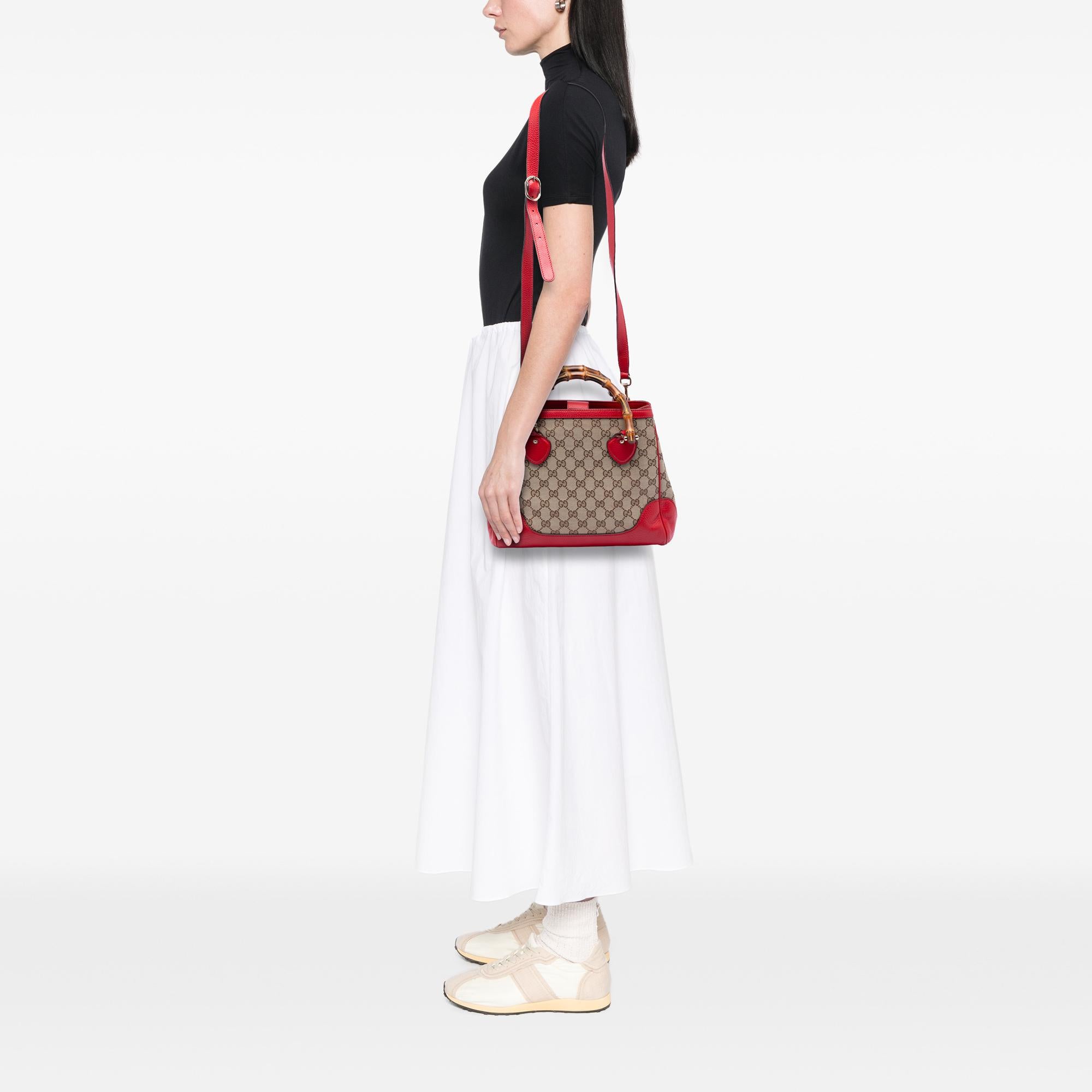 Gucci GG Canvas Bamboo Diana Top Handle Tote