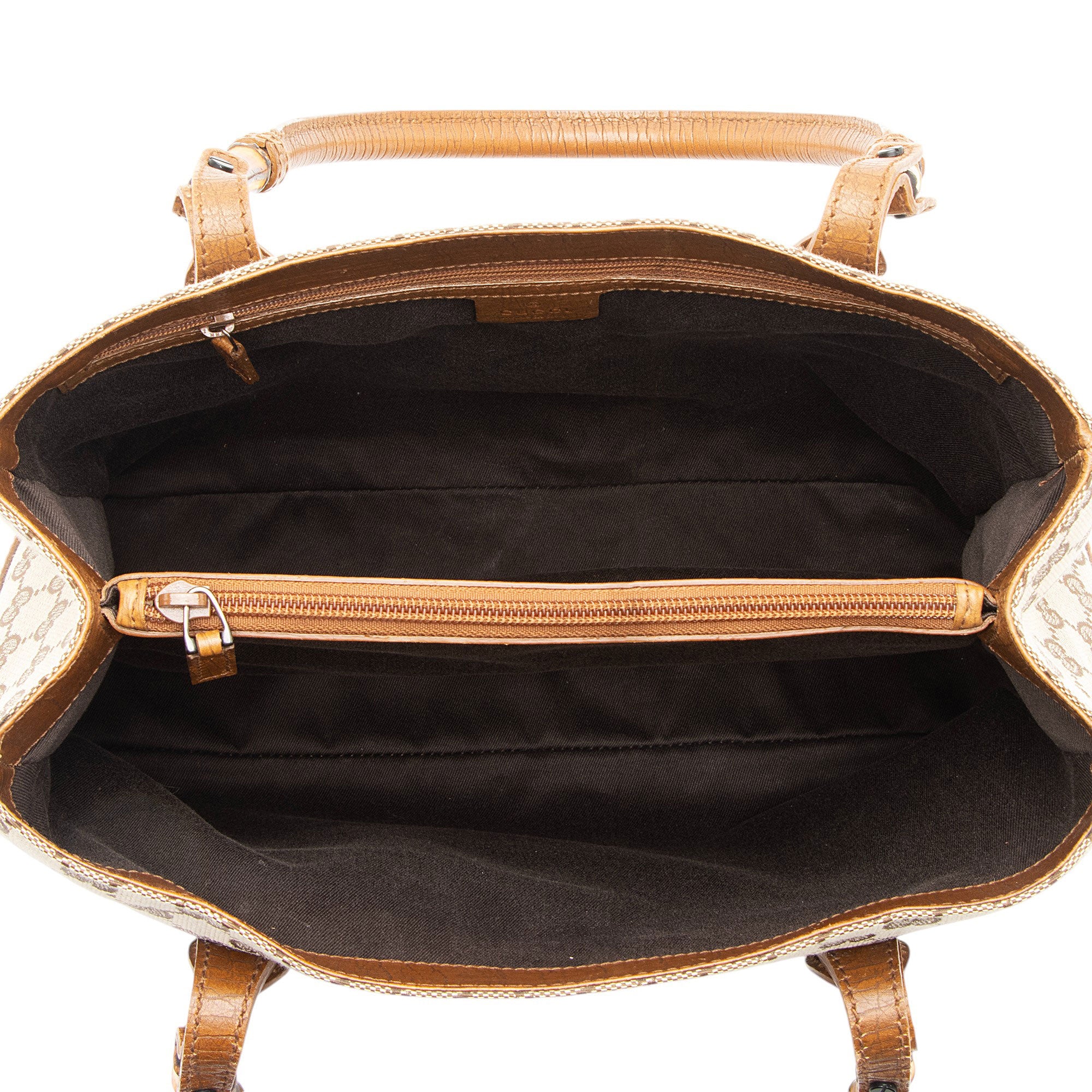 Gucci GG Canvas Bamboo Tote (SHF-a2g5Be)