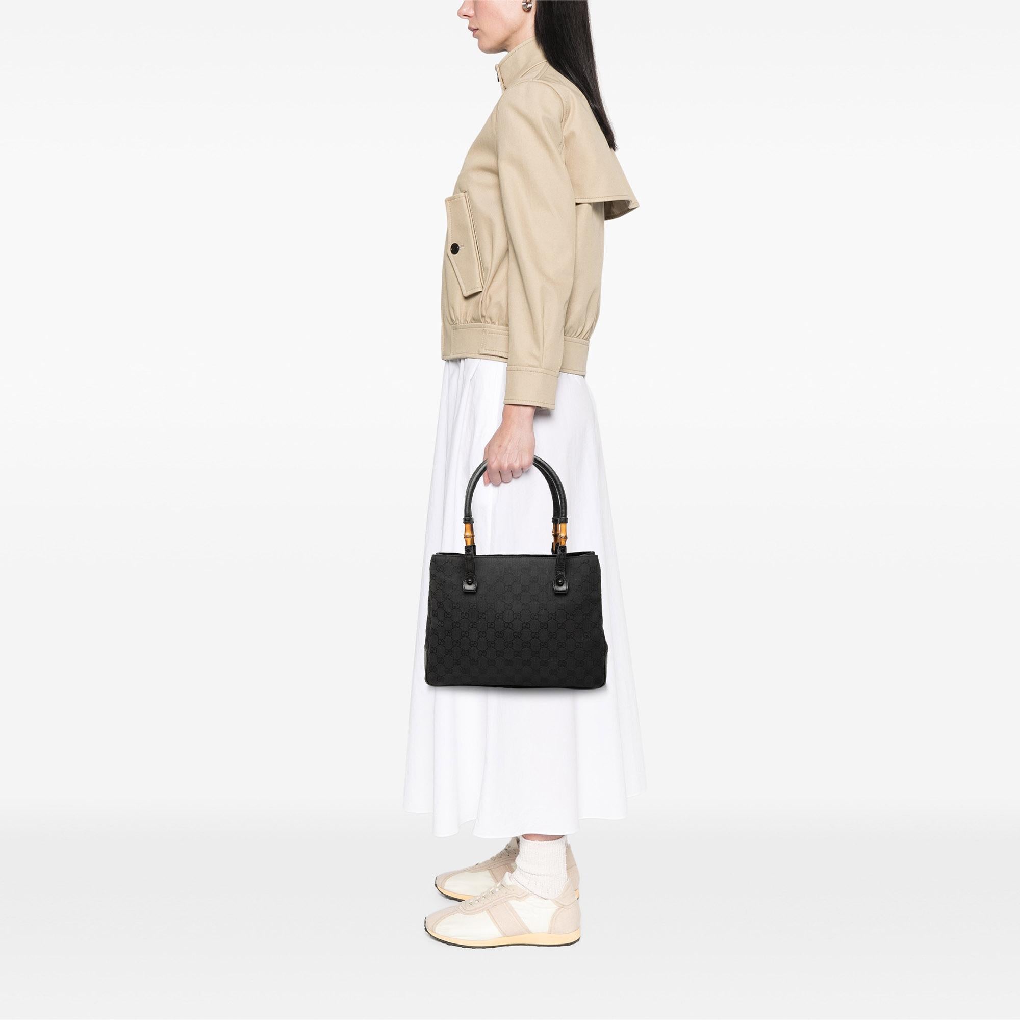 Gucci GG Canvas Bamboo Tote