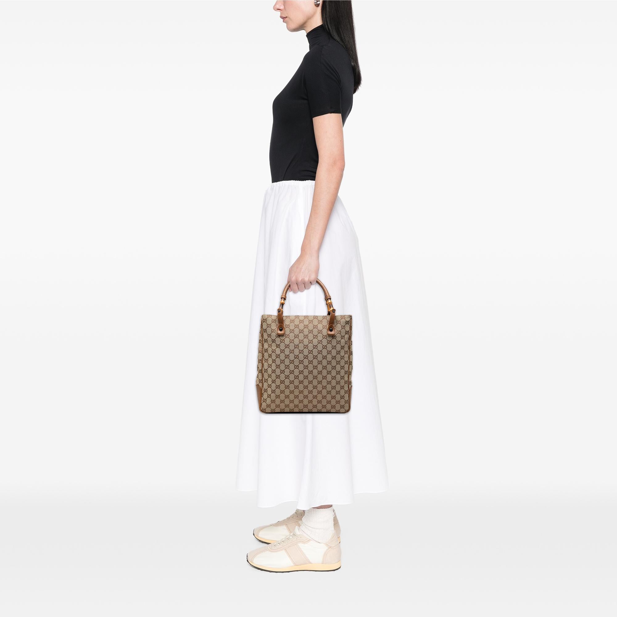 Gucci GG Canvas Bamboo Tote
