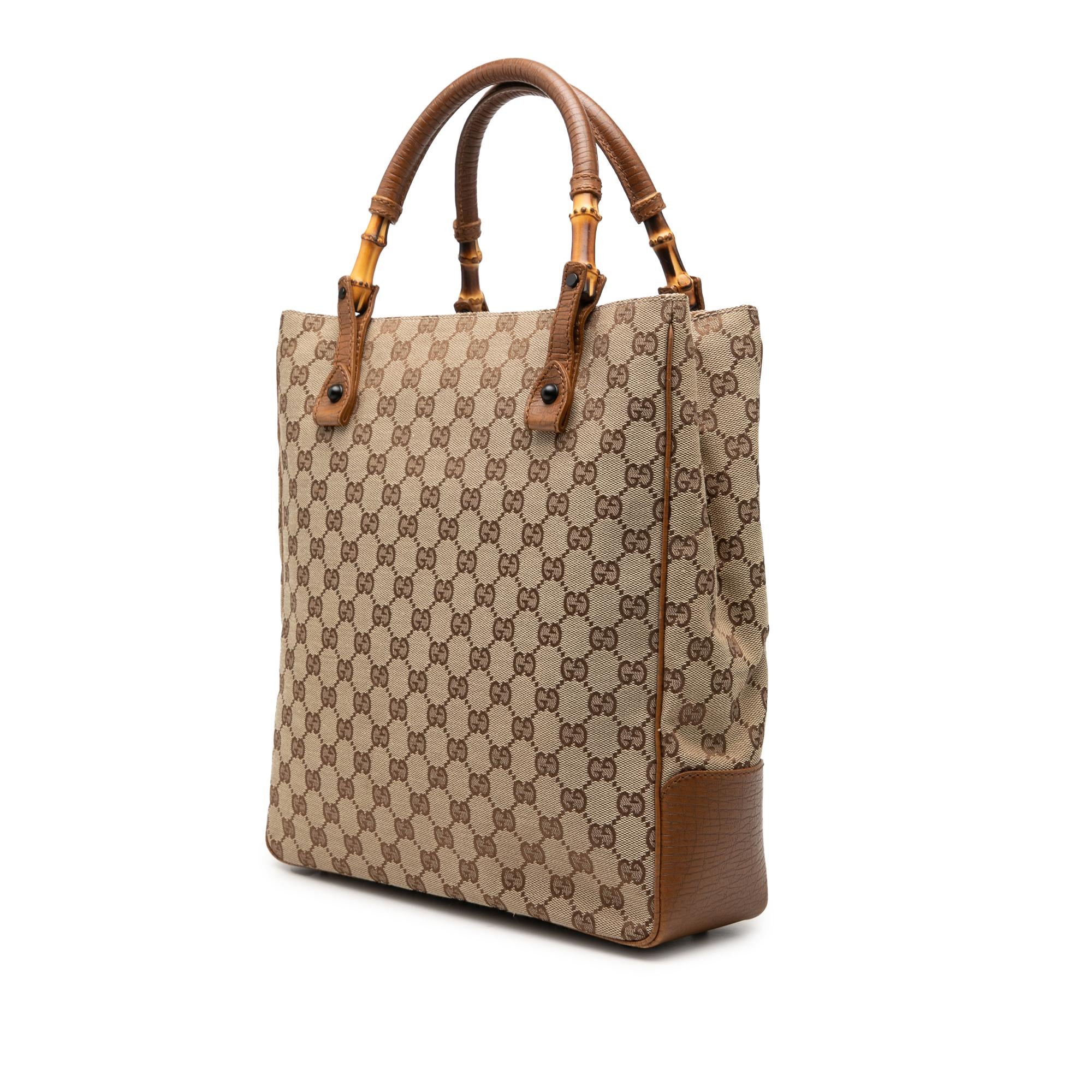 Gucci GG Canvas Bamboo Tote