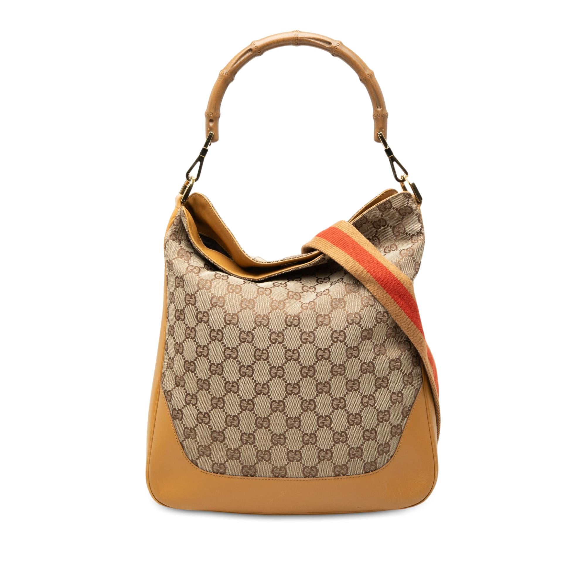 Gucci GG Canvas Bamboo Web Satchel