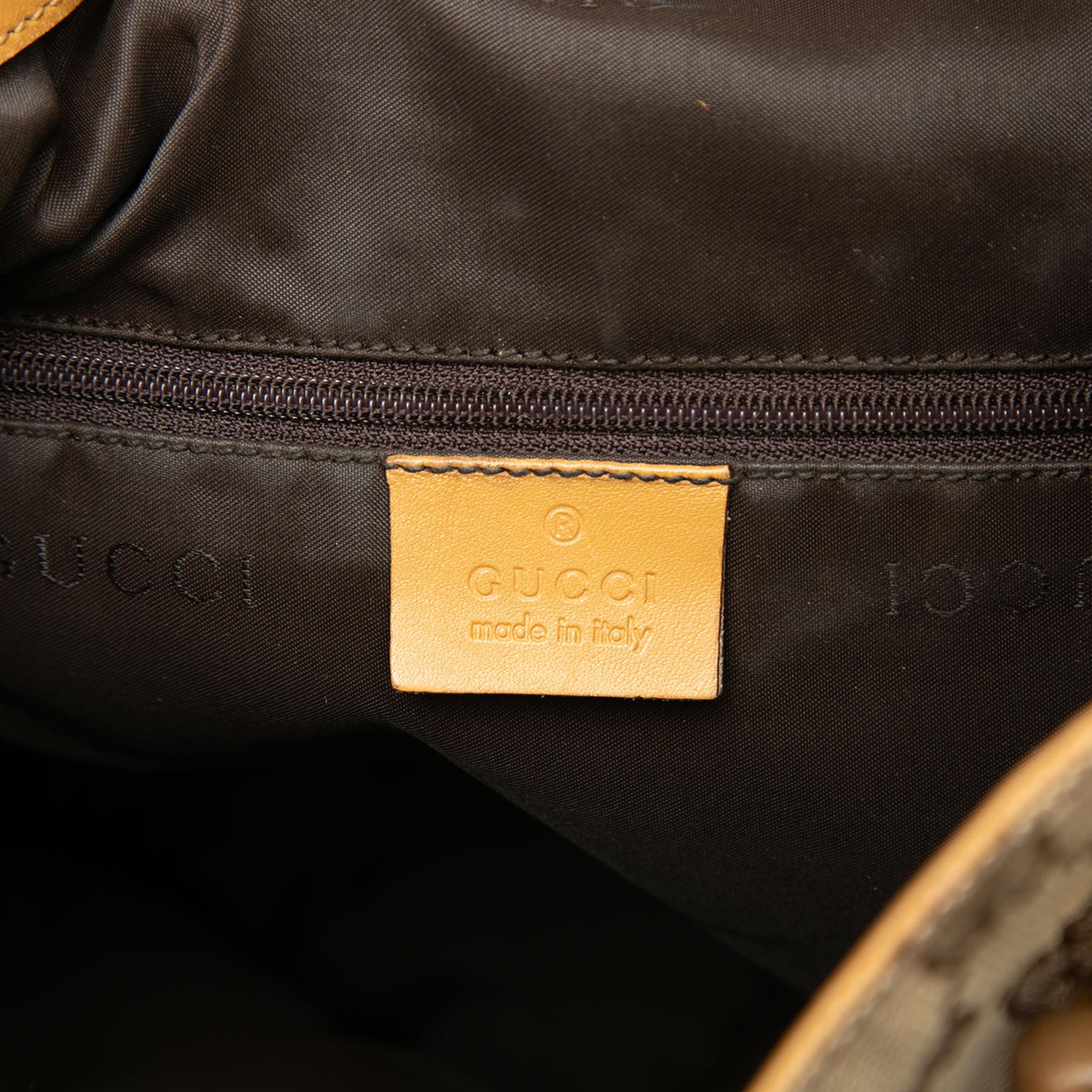 Gucci GG Canvas Bamboo Web Satchel