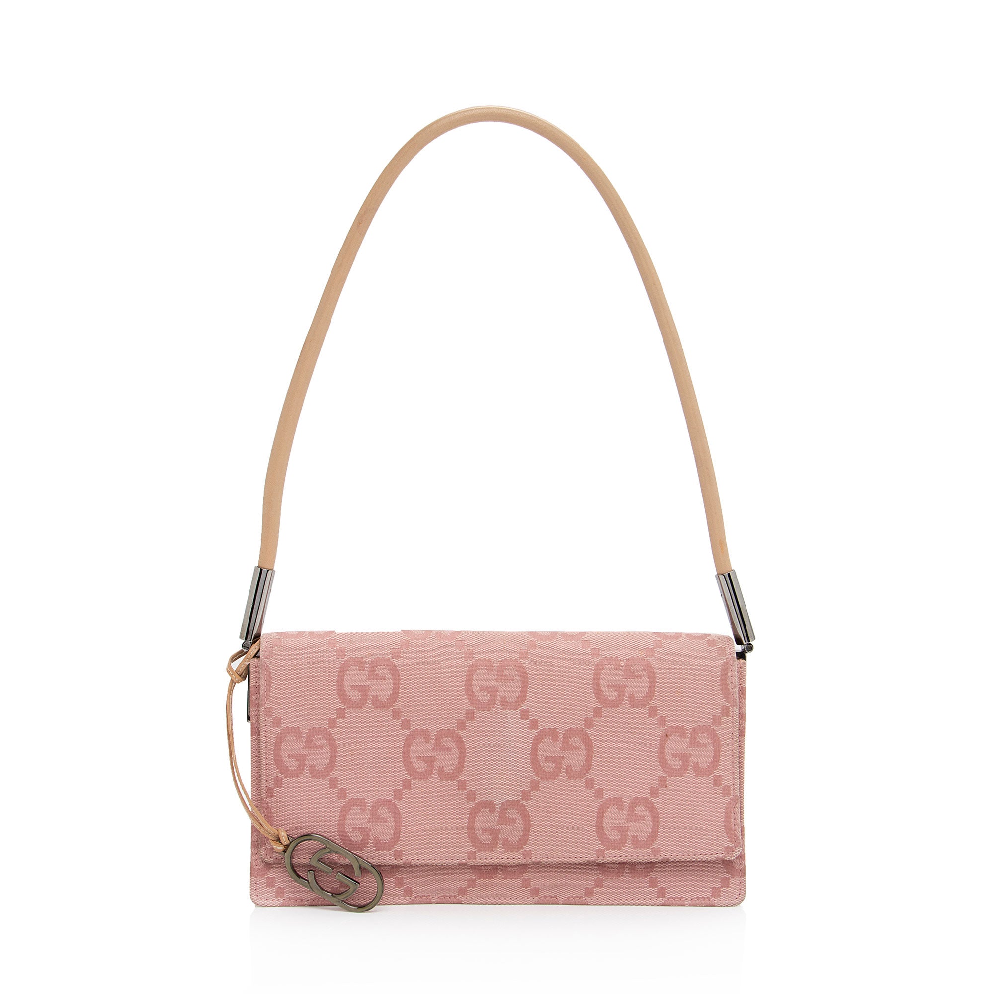 Gucci GG Canvas Charm Pochette Flap Bag (SHF-SXf0FO)