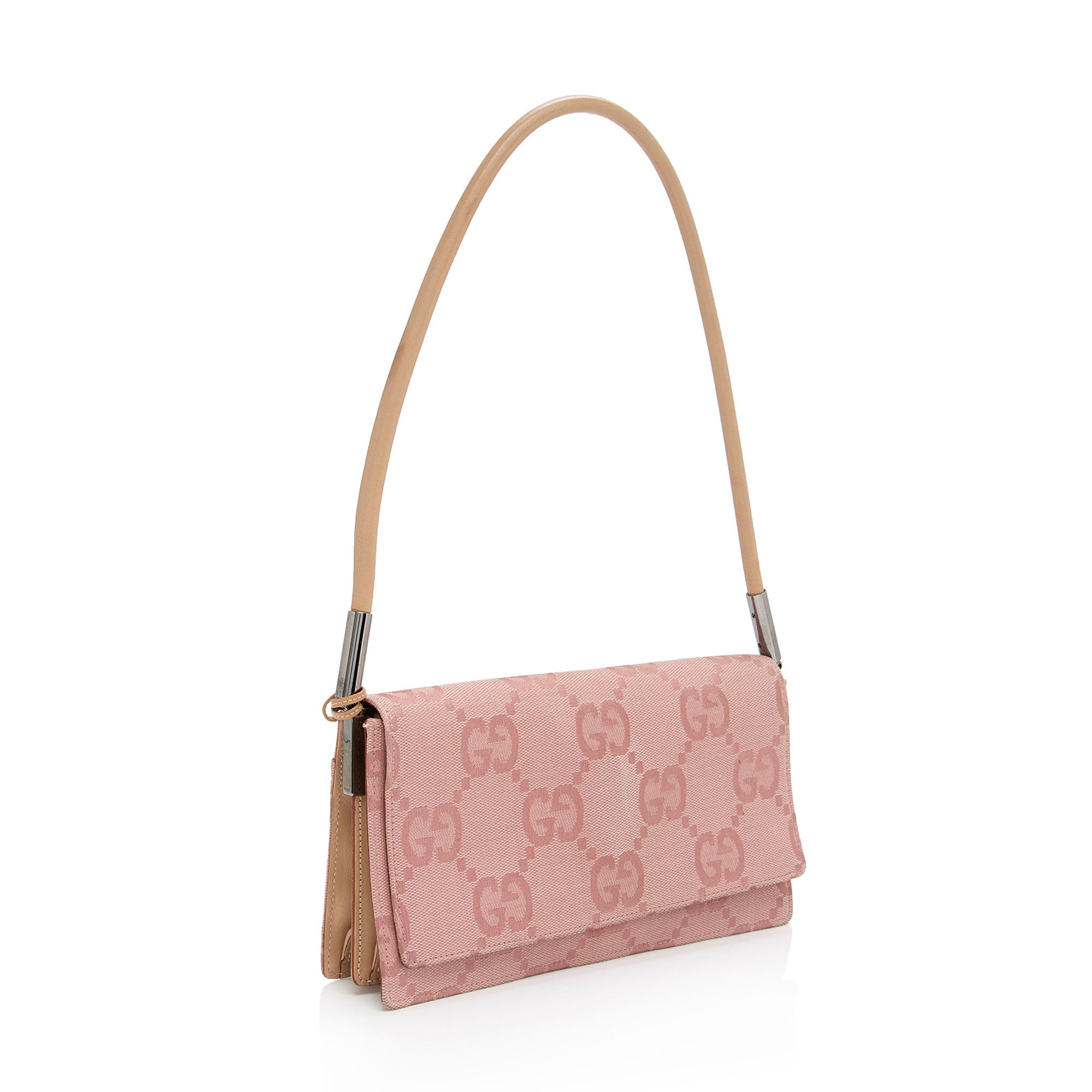 Gucci GG Canvas Charm Pochette Flap Bag (SHF-SXf0FO)
