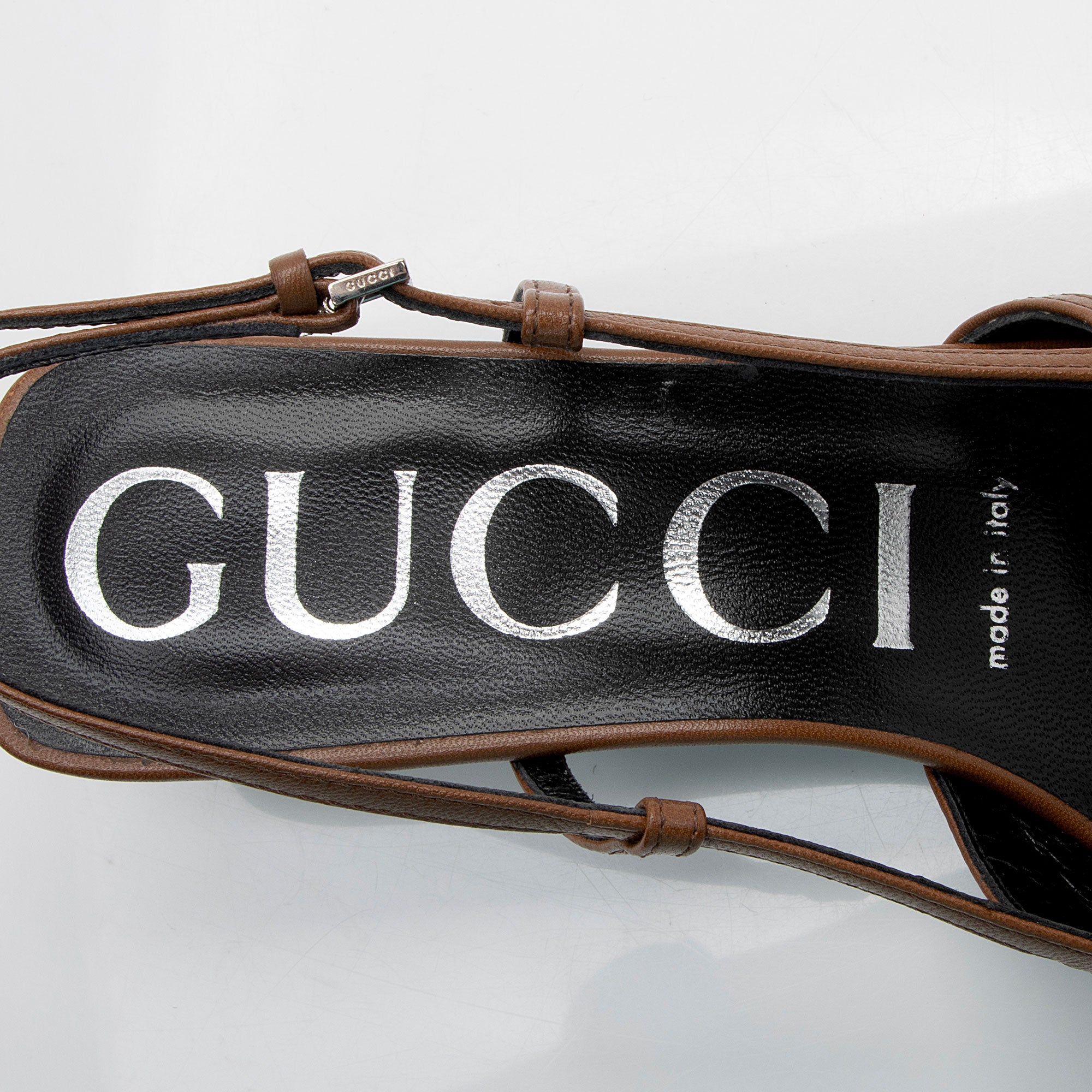 Gucci GG Canvas Crystal Slingback Pumps - Size 6.5 / 36.5 (SHF-dfhaWv)