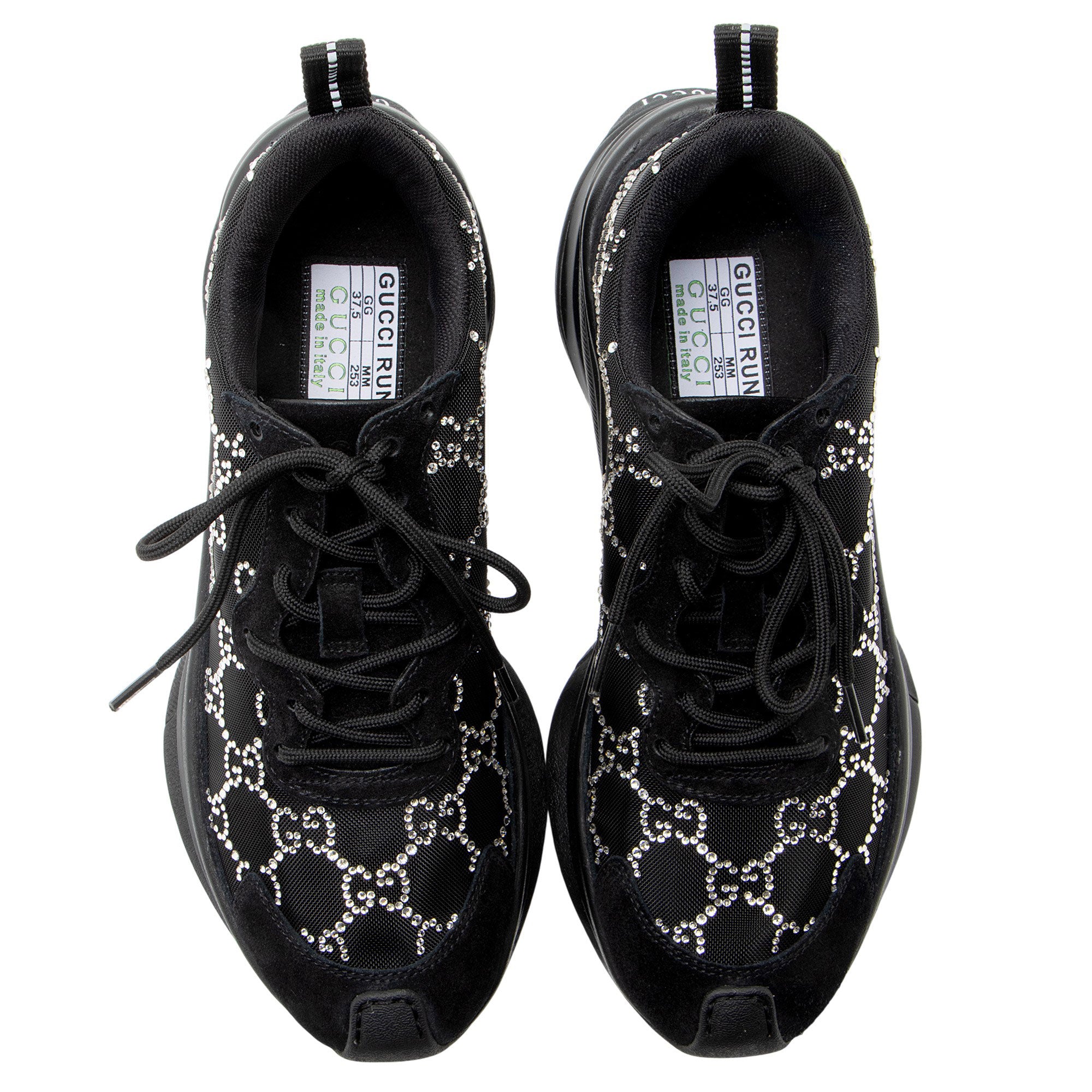 Gucci GG Canvas Crystal Run Sneakers - Size 7.5 / 37.5