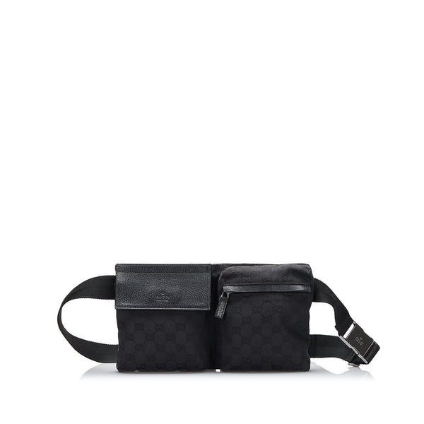 Gucci GG Canvas Double Pocket Belt Bag (SHG-RSeo1B)