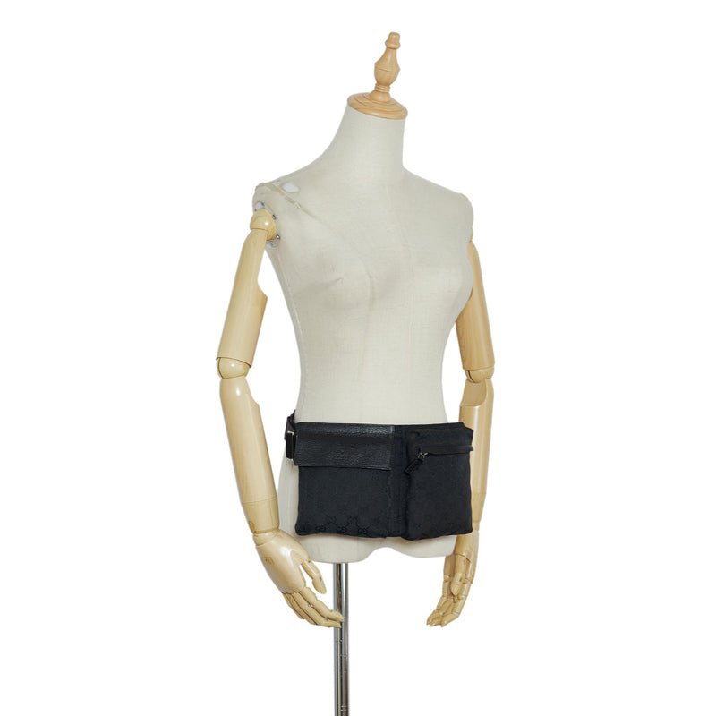 Gucci GG Canvas Double Pocket Belt Bag (SHG-jTXA2O)