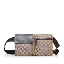 Gucci GG Canvas & Leather Belt Bag in Gray for Men