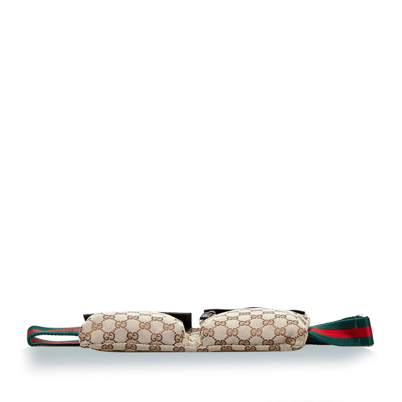 Gucci GG Canvas Double Pocket Belt Bag (SHG-K8VhdU)