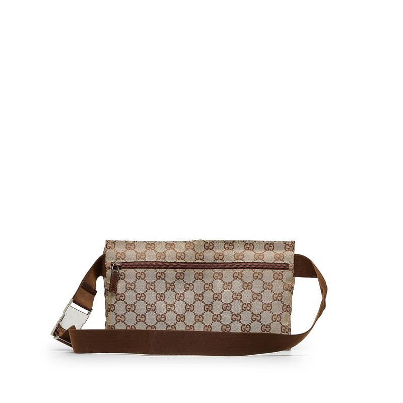 Gucci GG Canvas Double Pocket Belt Bag (SHG-SGCRHa)