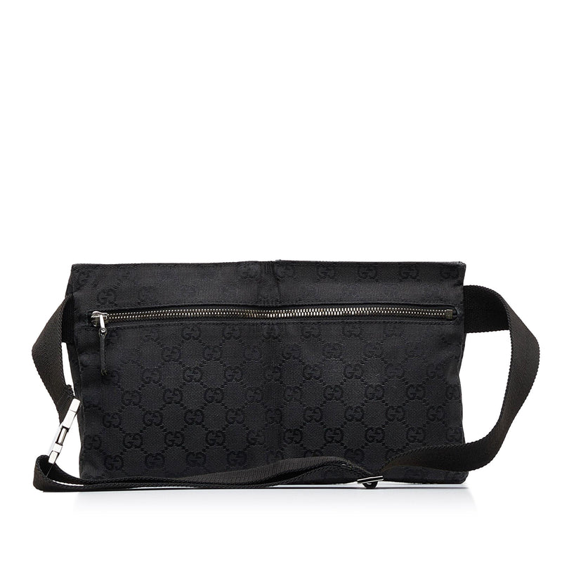 Gucci GG Canvas Double Pocket Belt Bag (SHG-WS8NBX)
