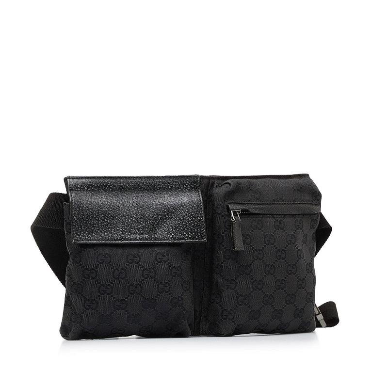 Gucci GG Canvas Double Pocket Belt Bag (SHG-WS8NBX)
