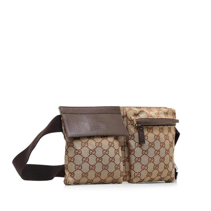 Gucci GG Canvas Double Pocket Belt Bag (SHG-ozfMNY)