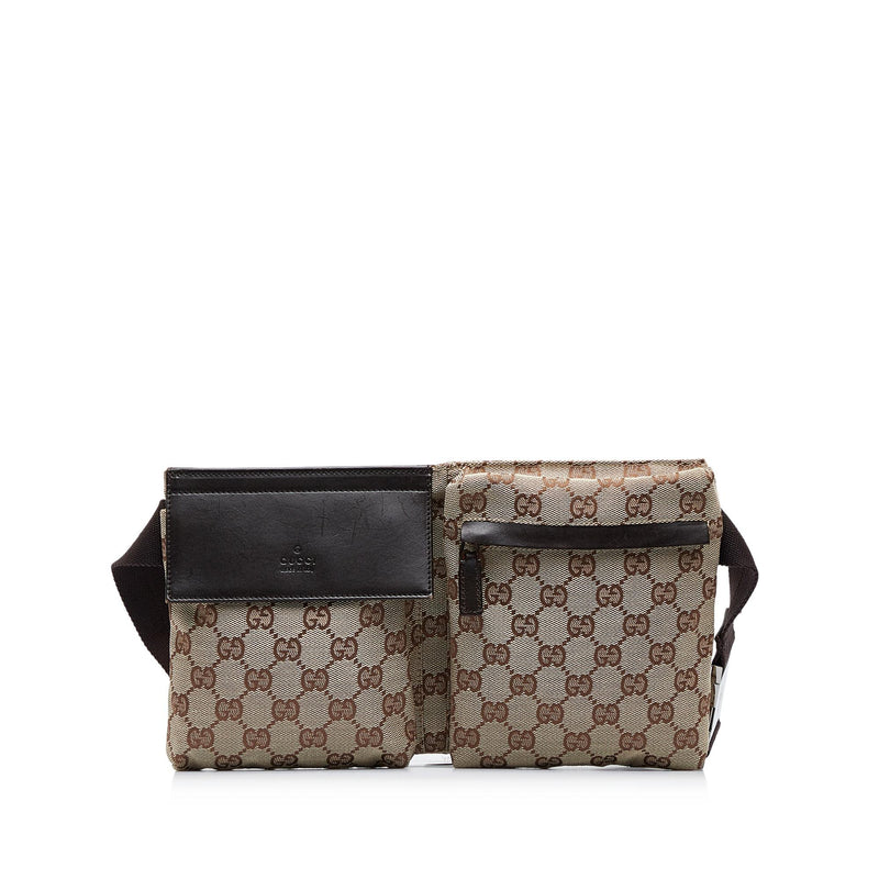Gucci GG Canvas Double Pocket Belt Bag (SHG-BZKMqY) – LuxeDH