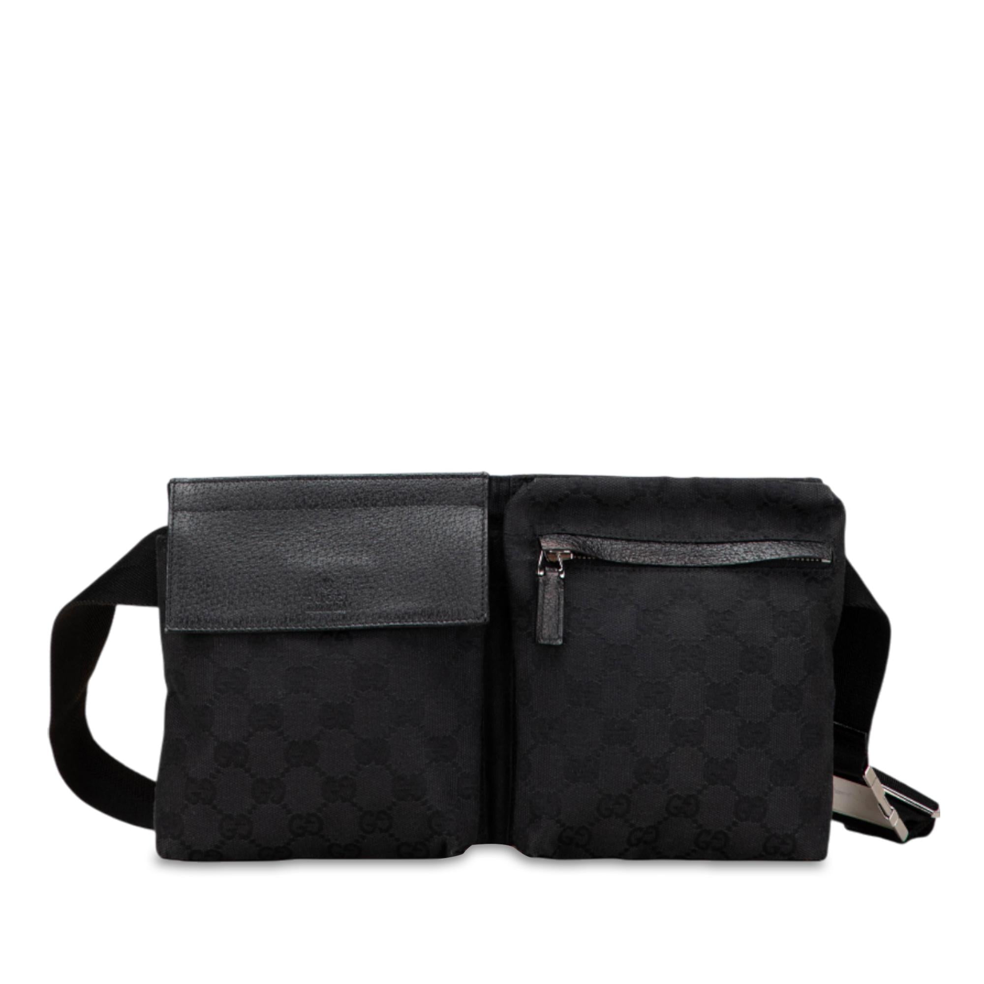 Gucci GG Canvas Double Pocket Belt Bag