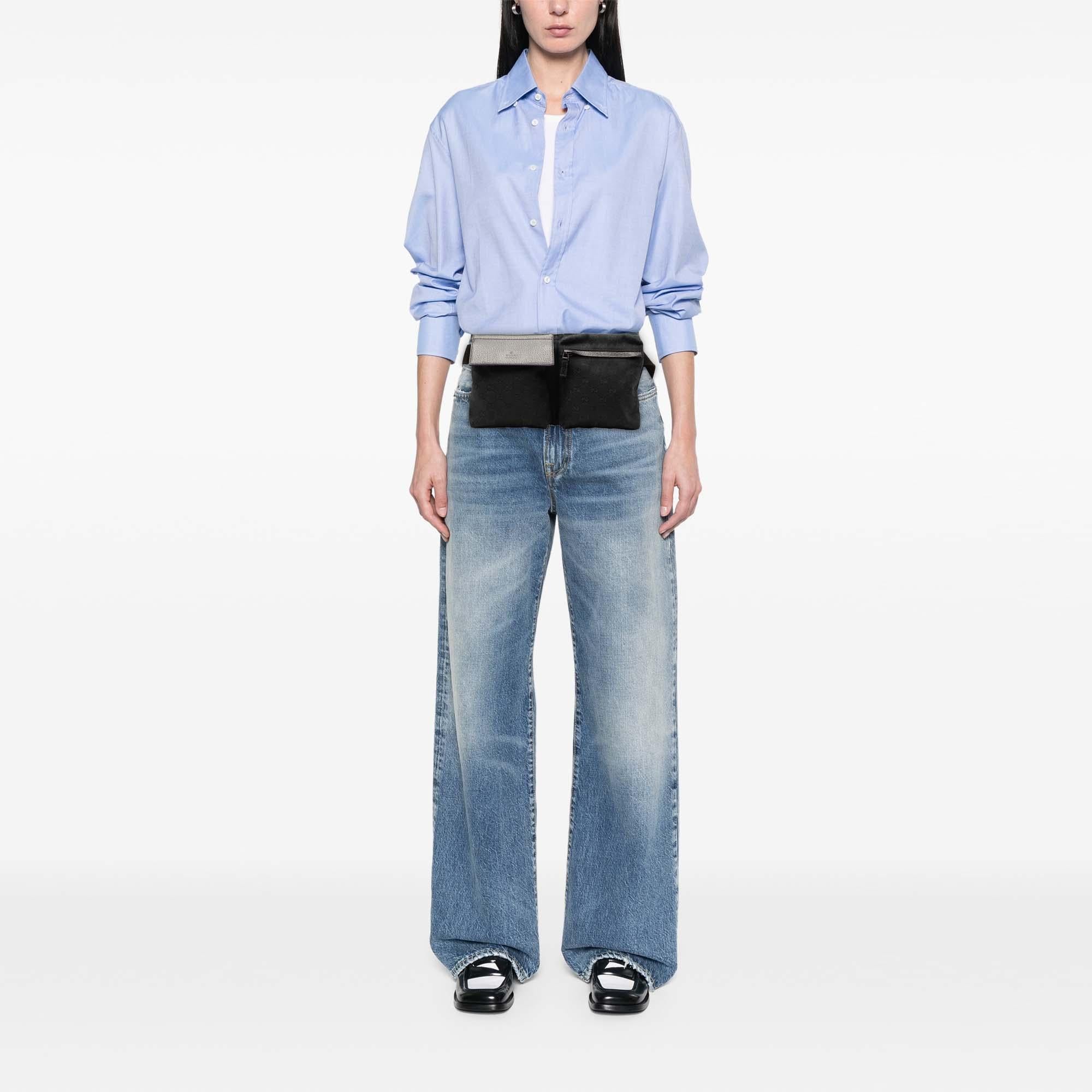 Gucci GG Canvas Double Pocket Belt Bag