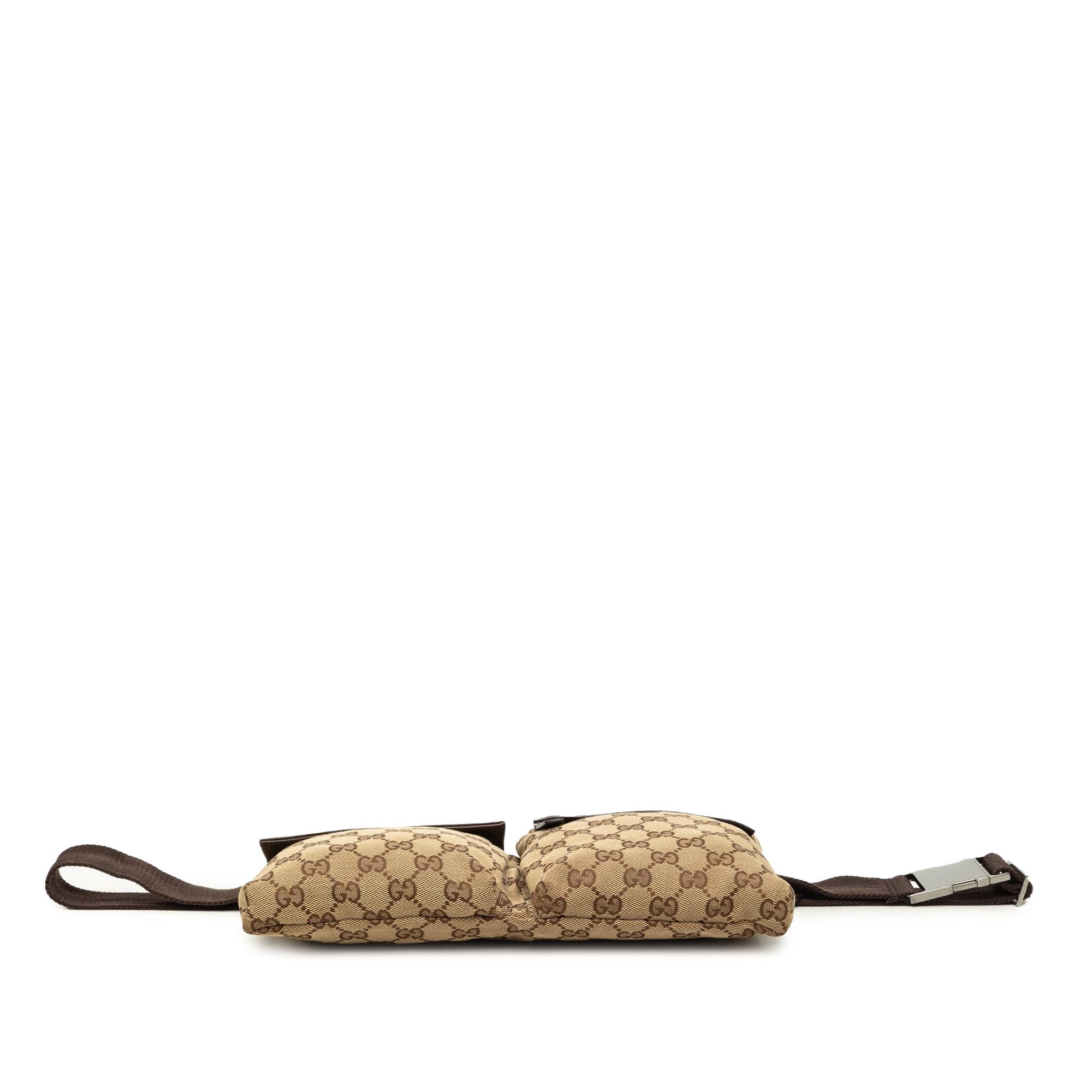 Gucci GG Canvas Double Pocket Belt Bag